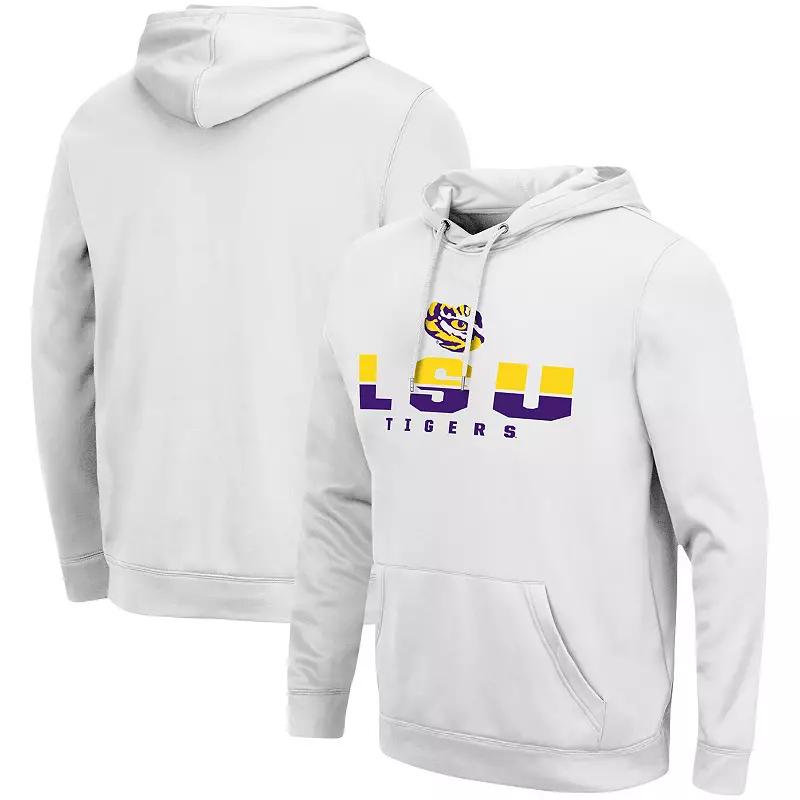 Men's Colosseum White LSU Tigers Lantern Pullover Hoodie,  Product Image