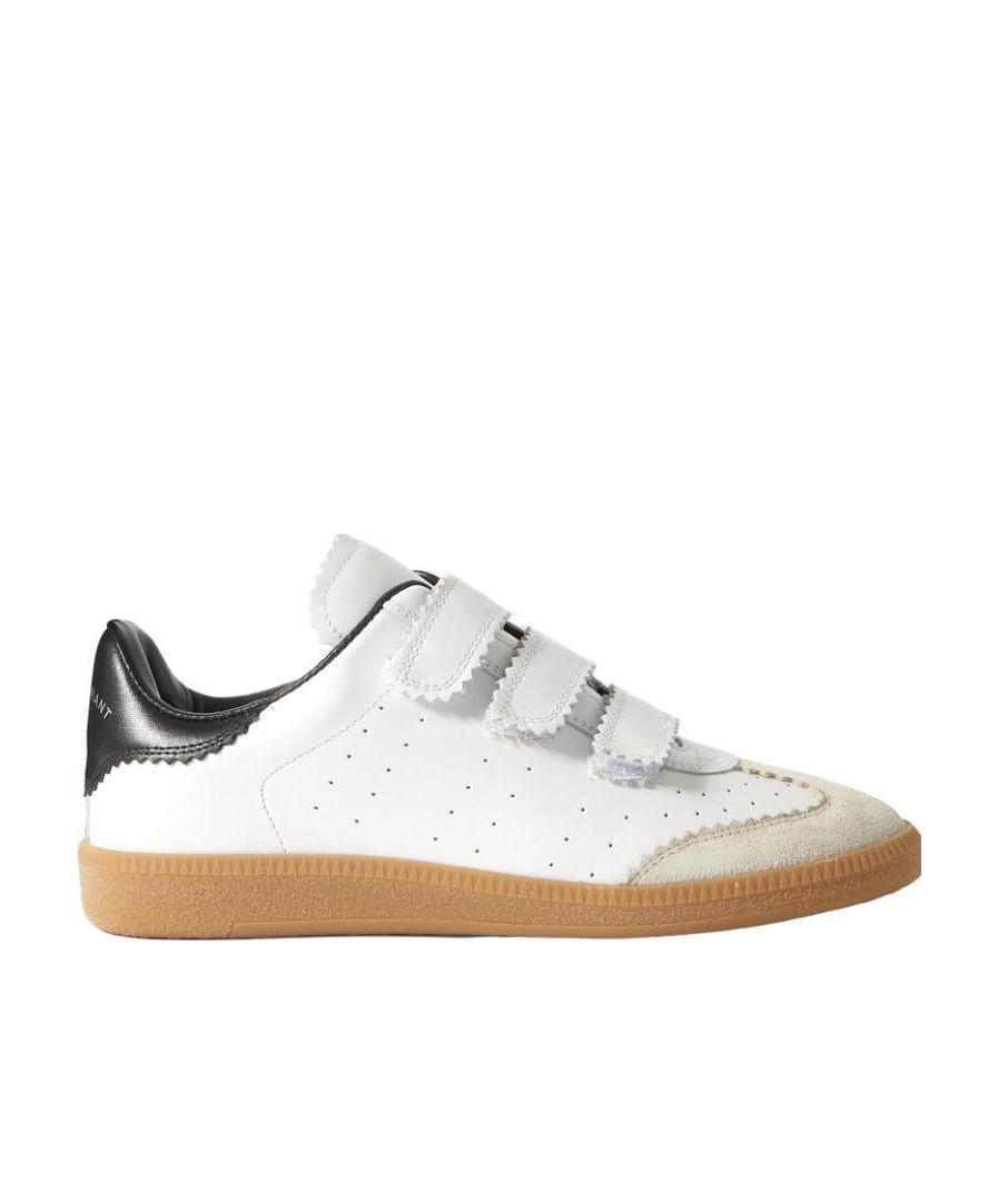 ISABEL MARANT Beth Suede-trimmed Leather Sneakers In White Product Image