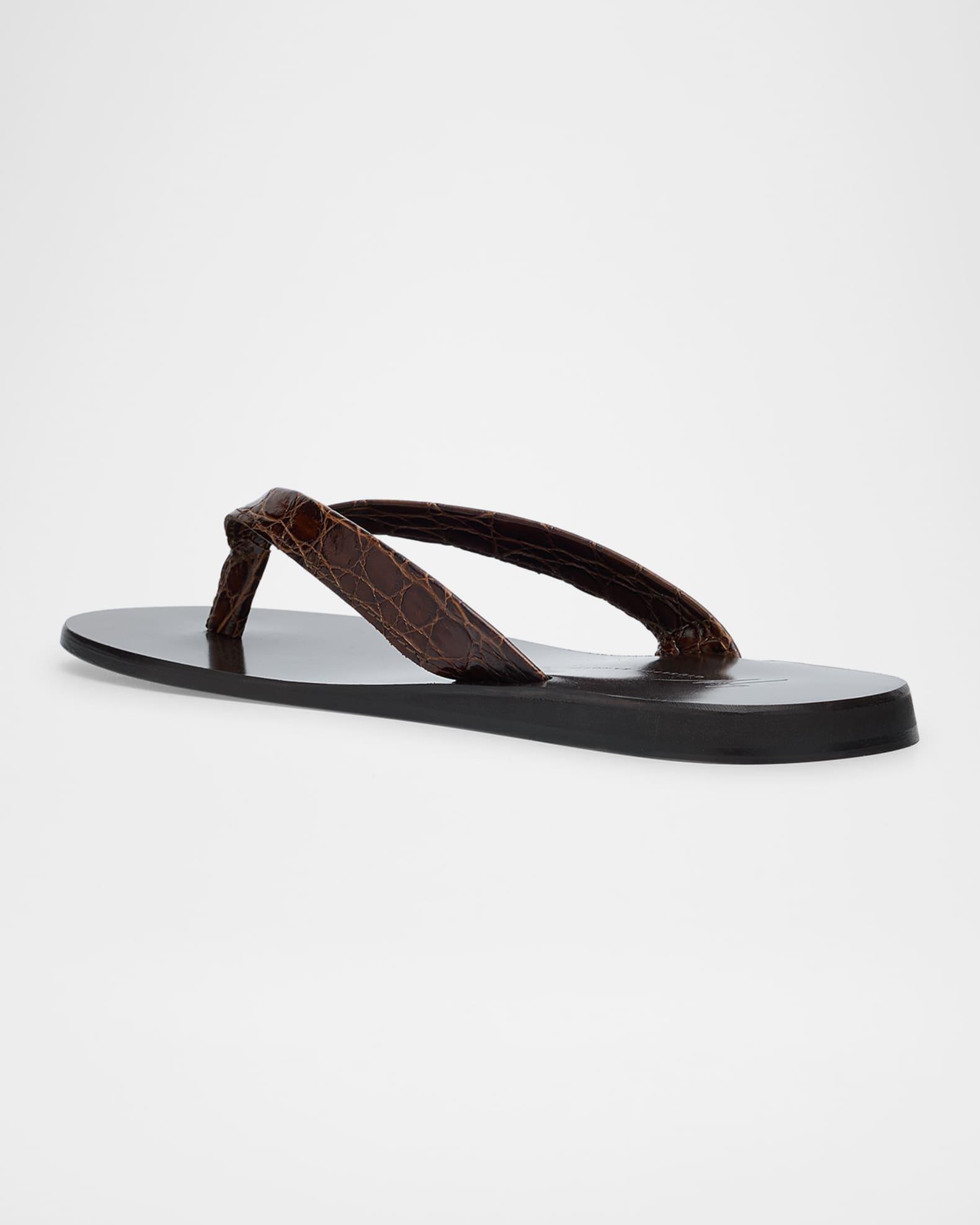Men's Hally 10 Croc-Effect Leather Flip Flops Product Image