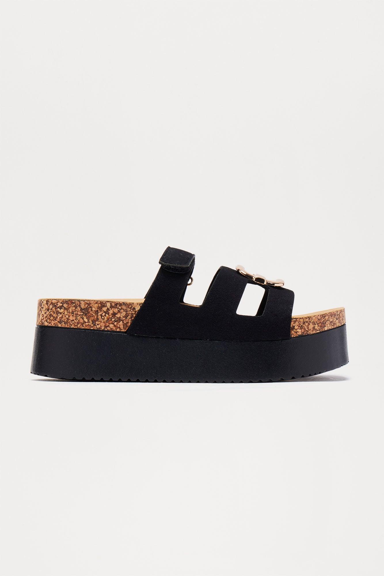 Calvin Platform Slides - Black Product Image