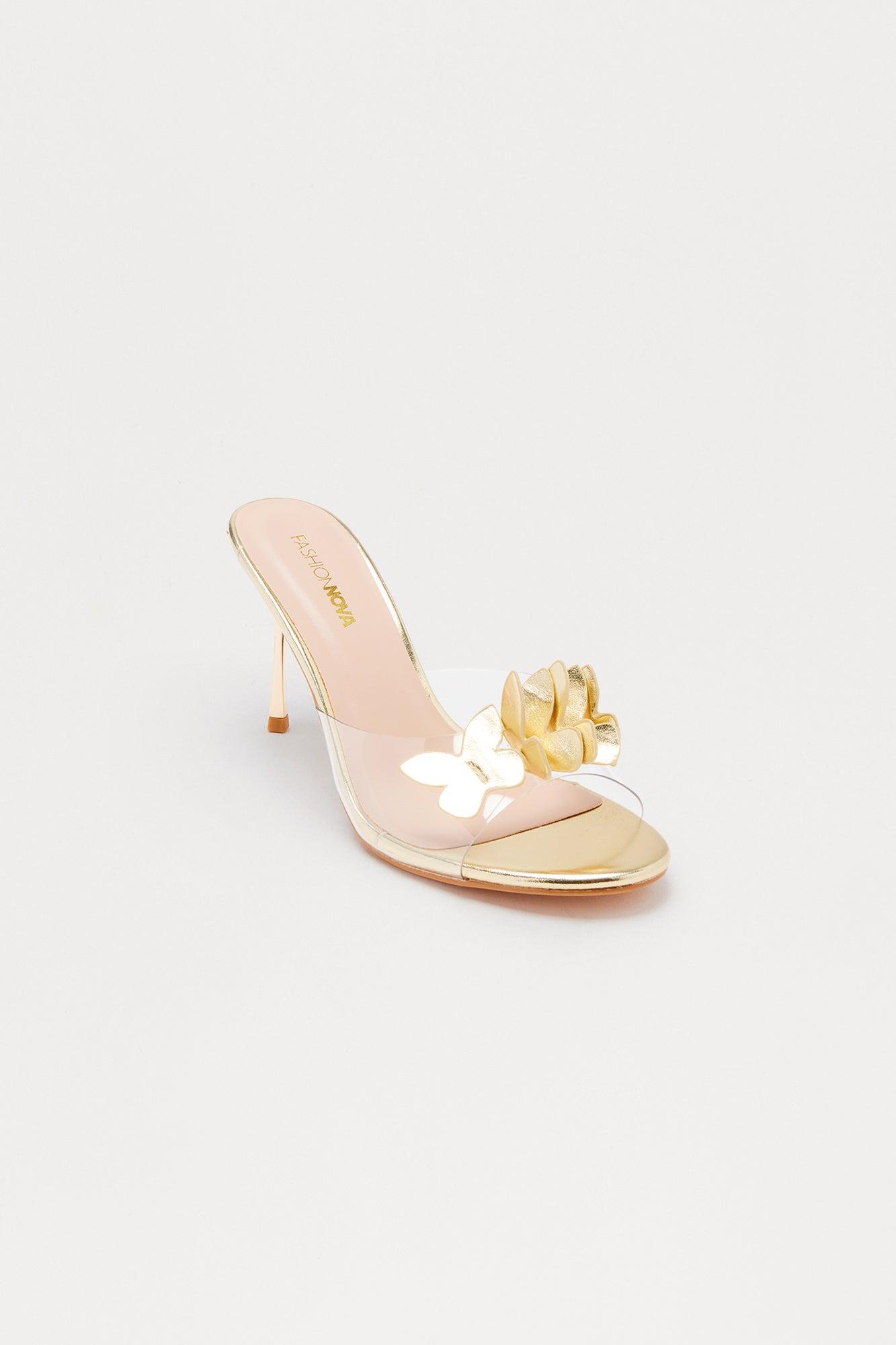 Whimsy Hardware Butterfly Heels - Gold Female Product Image