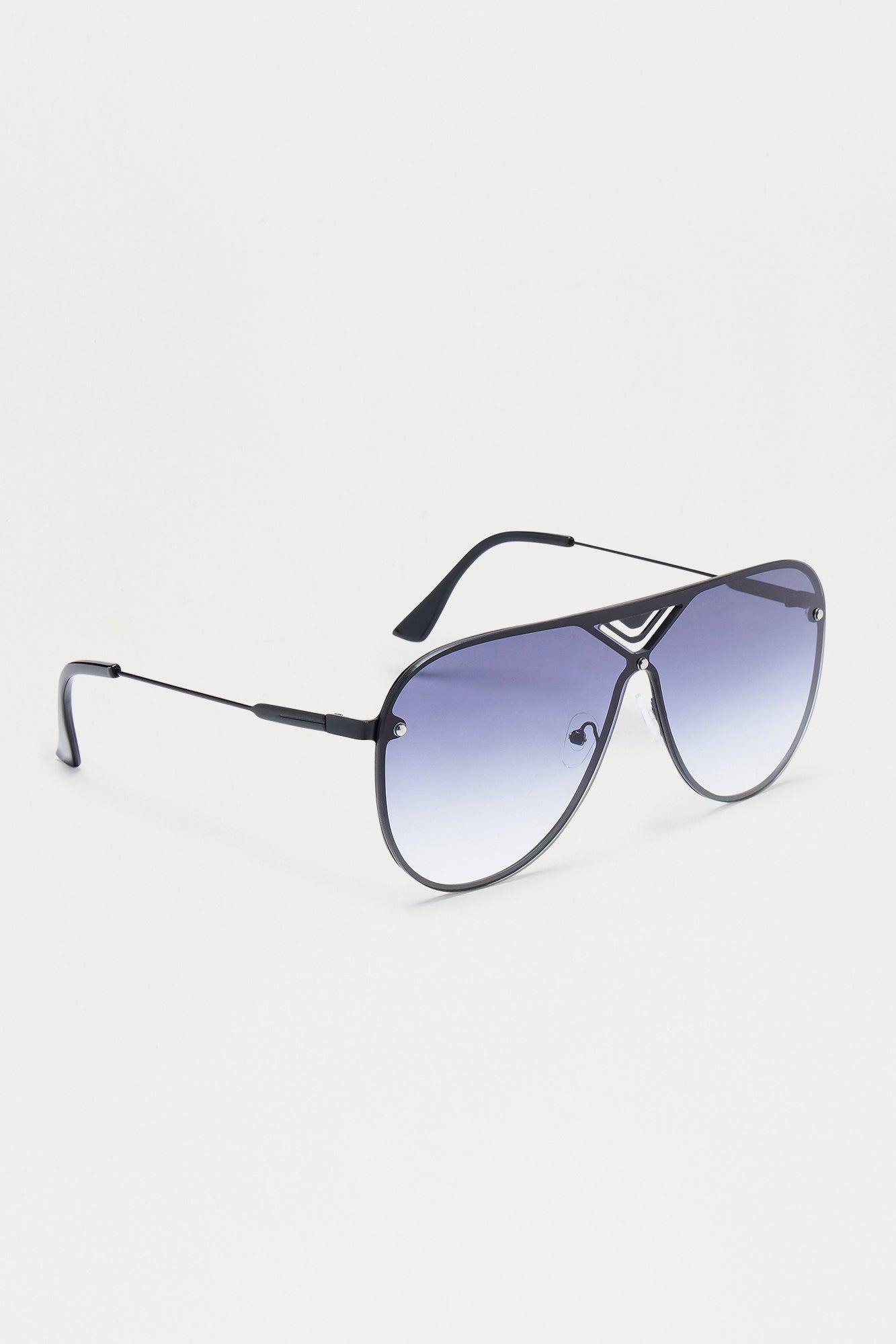 Clear View Rimless Shield Sunglasses - Black Product Image