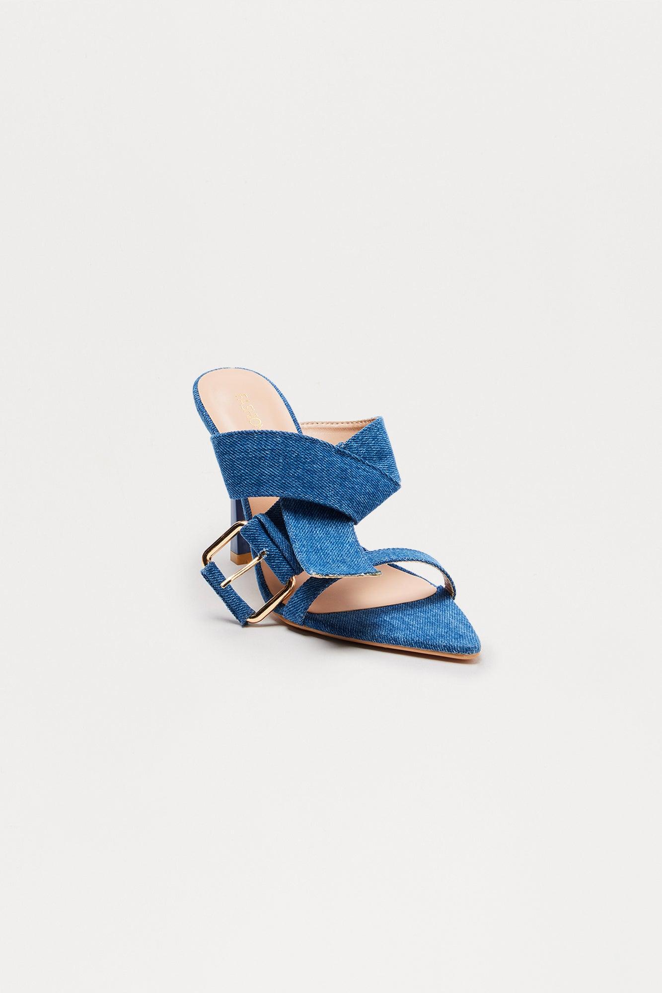 Camari Buckle Heels - Denim Female Product Image