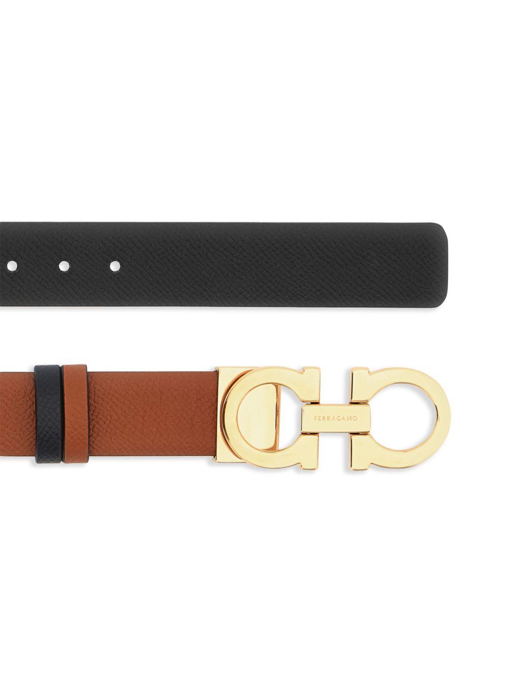 reversible Gancini leather belt Product Image