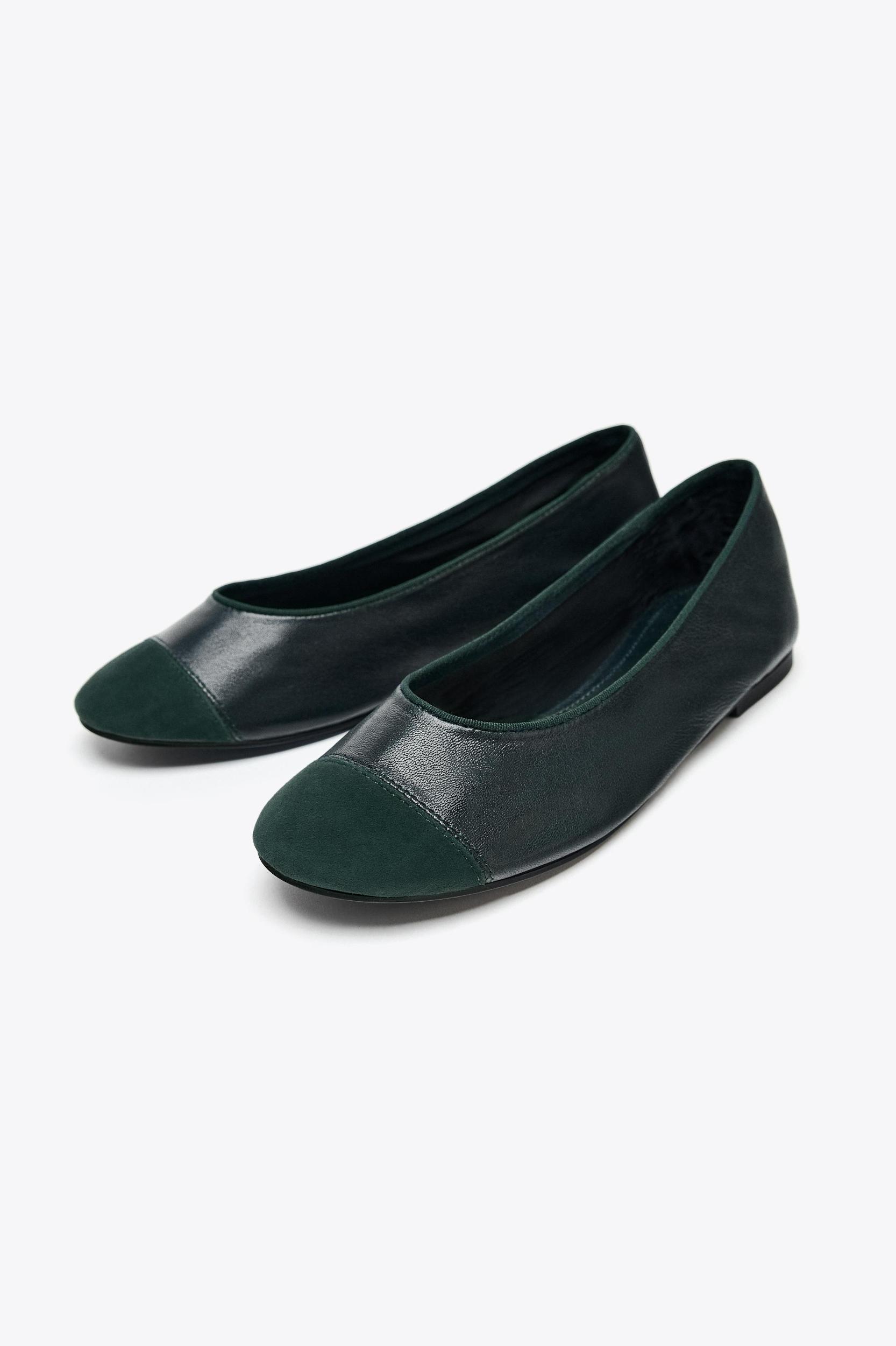 LEATHER BALLET FLATS Product Image