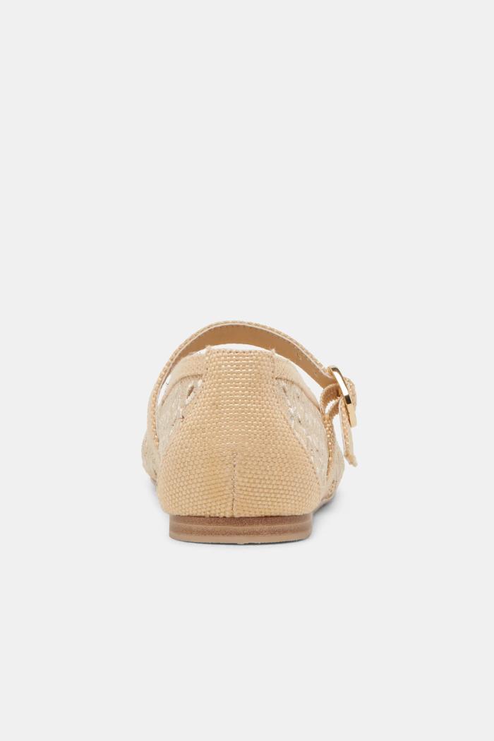 Rodni Eyelet Perf Ballet Flats - Lt Natural Woven Raffia Product Image