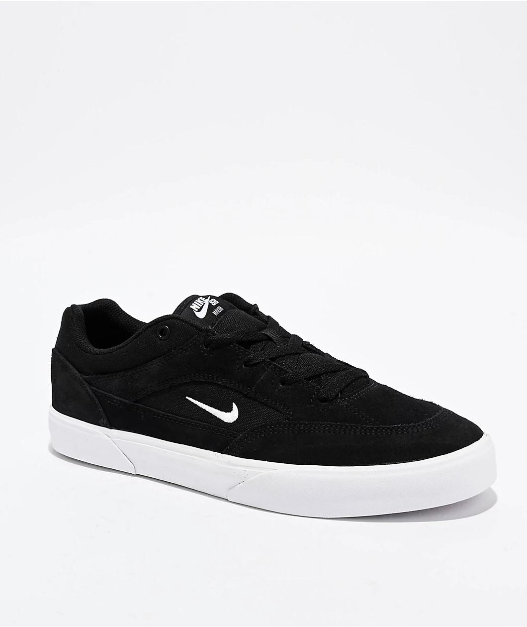 Nike SB Malor Black & White Skate Shoes Product Image