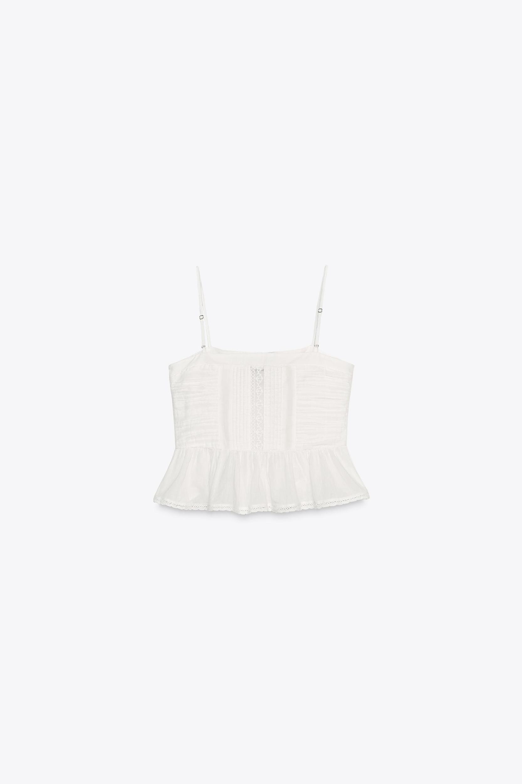 DRAPED EMBROIDERED TOP Product Image
