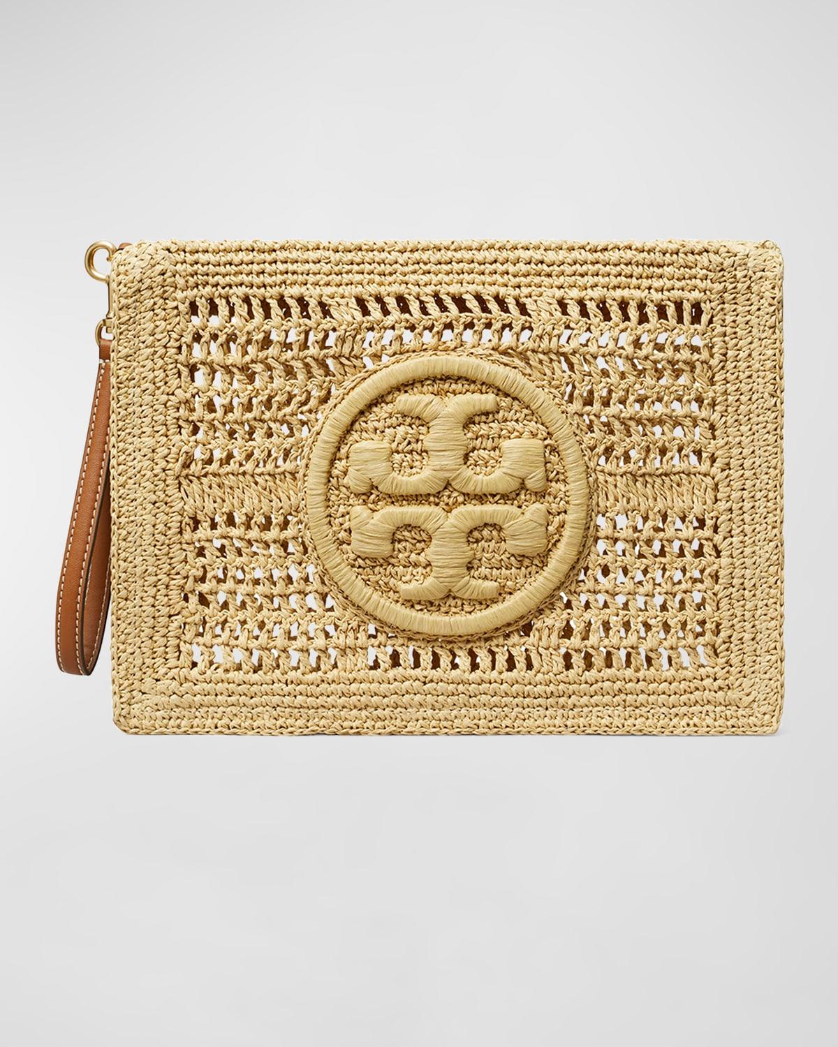 Womens Ella Crocheted Raffia Pouch Product Image