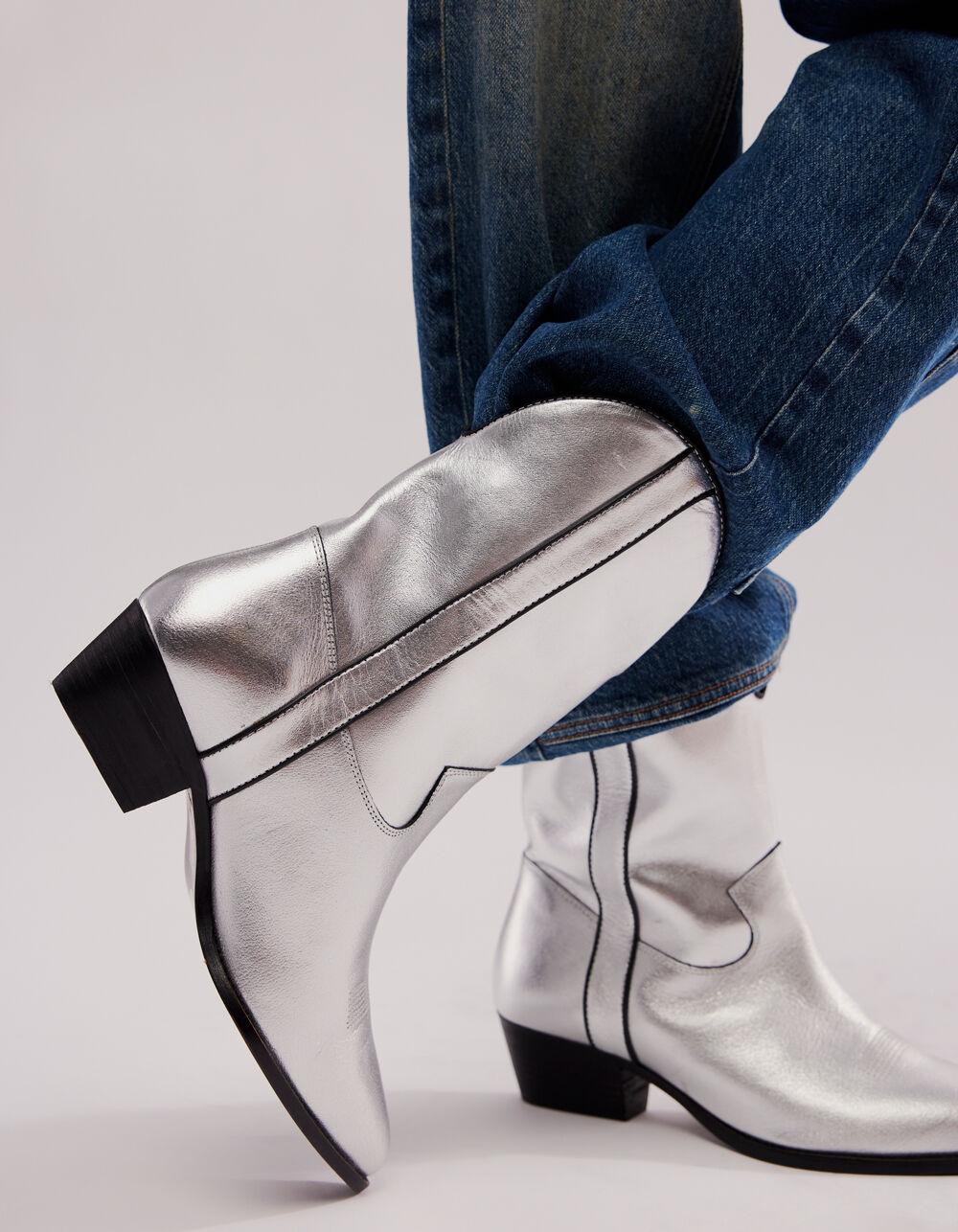 FREE PEOPLE Borderline Womens Western Boots - GUNMETAL Product Image