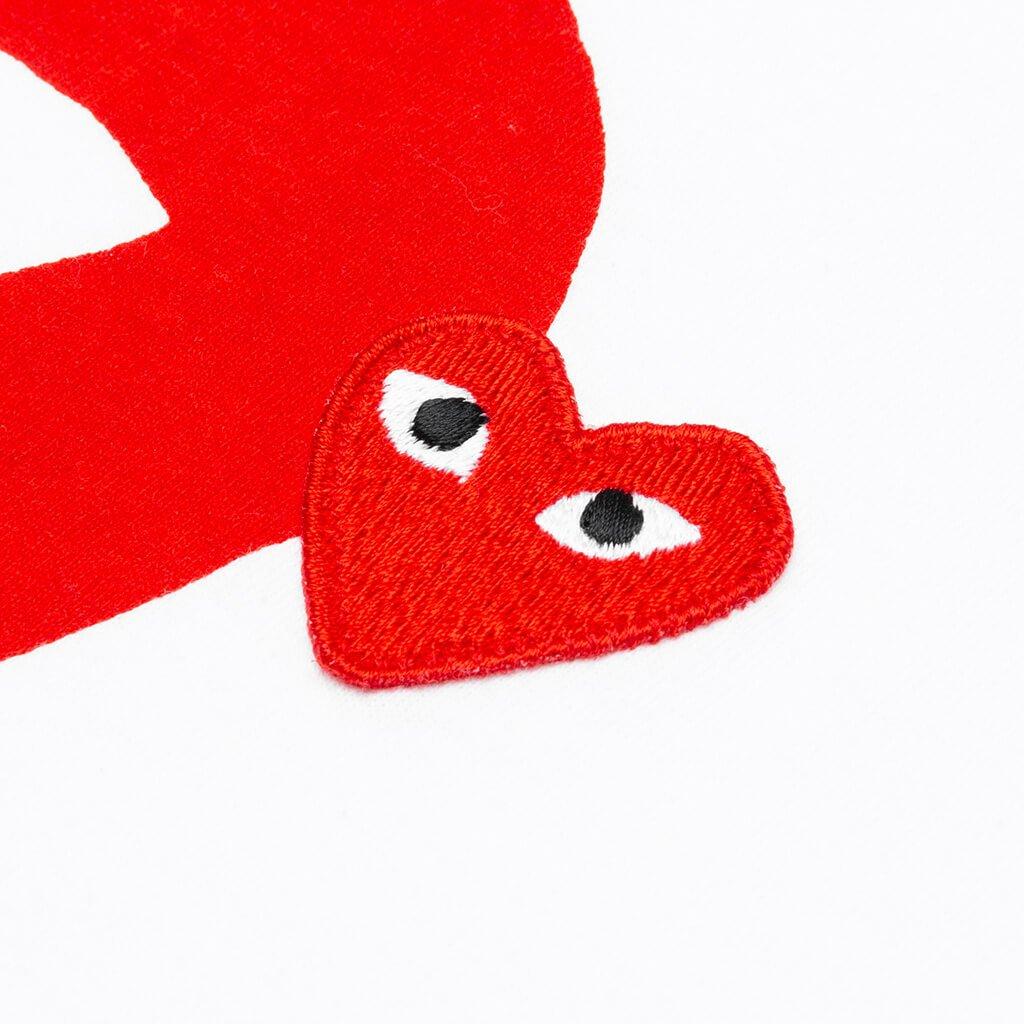 Red Emblem Long Heart T-Shirt - White Male Product Image