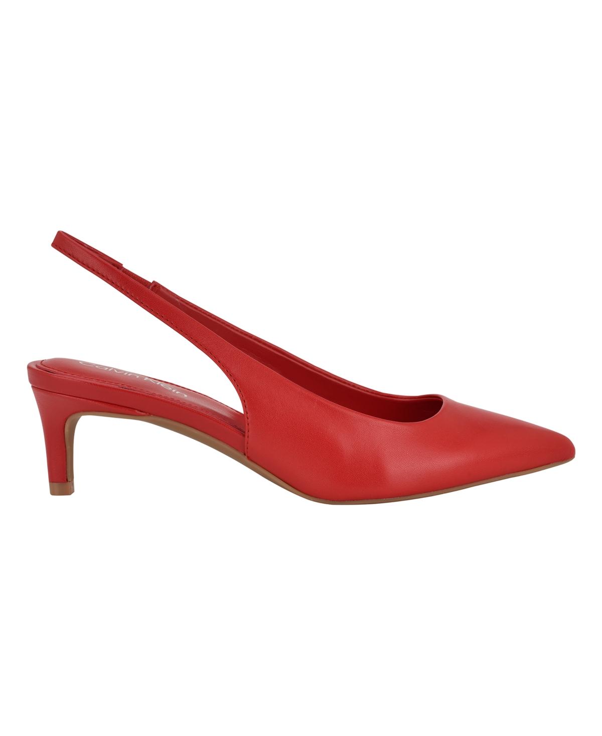 Womens Saffiano Patent Leather Slingback Pumps Product Image