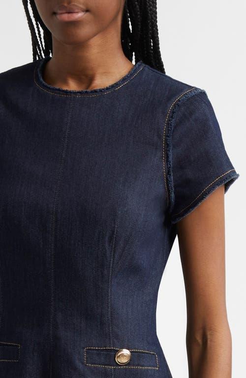 CINQ À SEPT Nova Short-sleeve Denim Mini Dress In Indigo Product Image