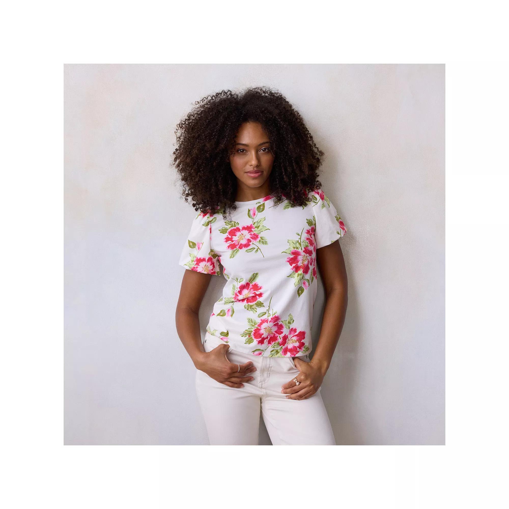 Petite LC Lauren Conrad Bubble Sleeve Tee, Women's,  Product Image