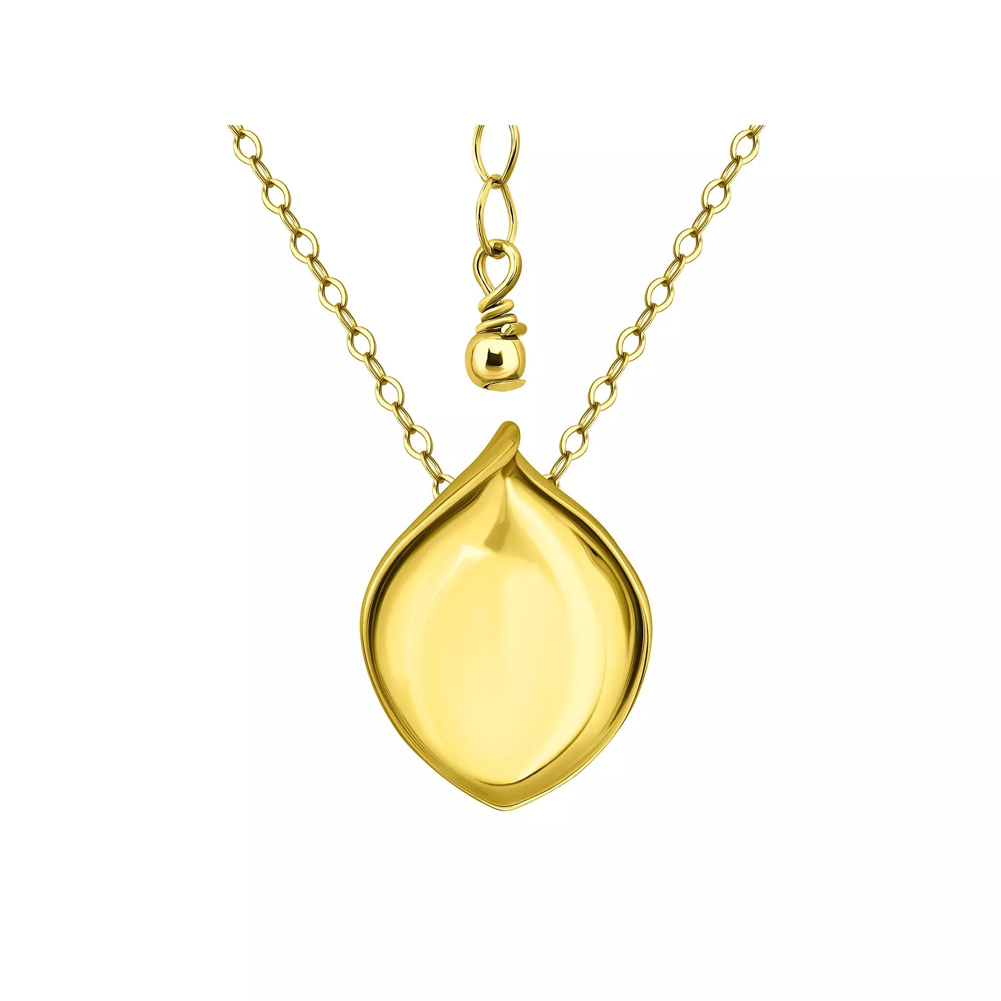 Aleure Precioso Polished Teardrop Slide Pendant Necklace, Women's, Size: 16-18" ADJ, Gold Tone Product Image