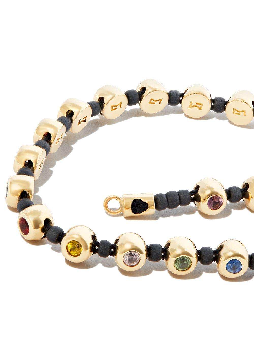 14kt yellow gold beaded rainbow sapphire bracelet Product Image