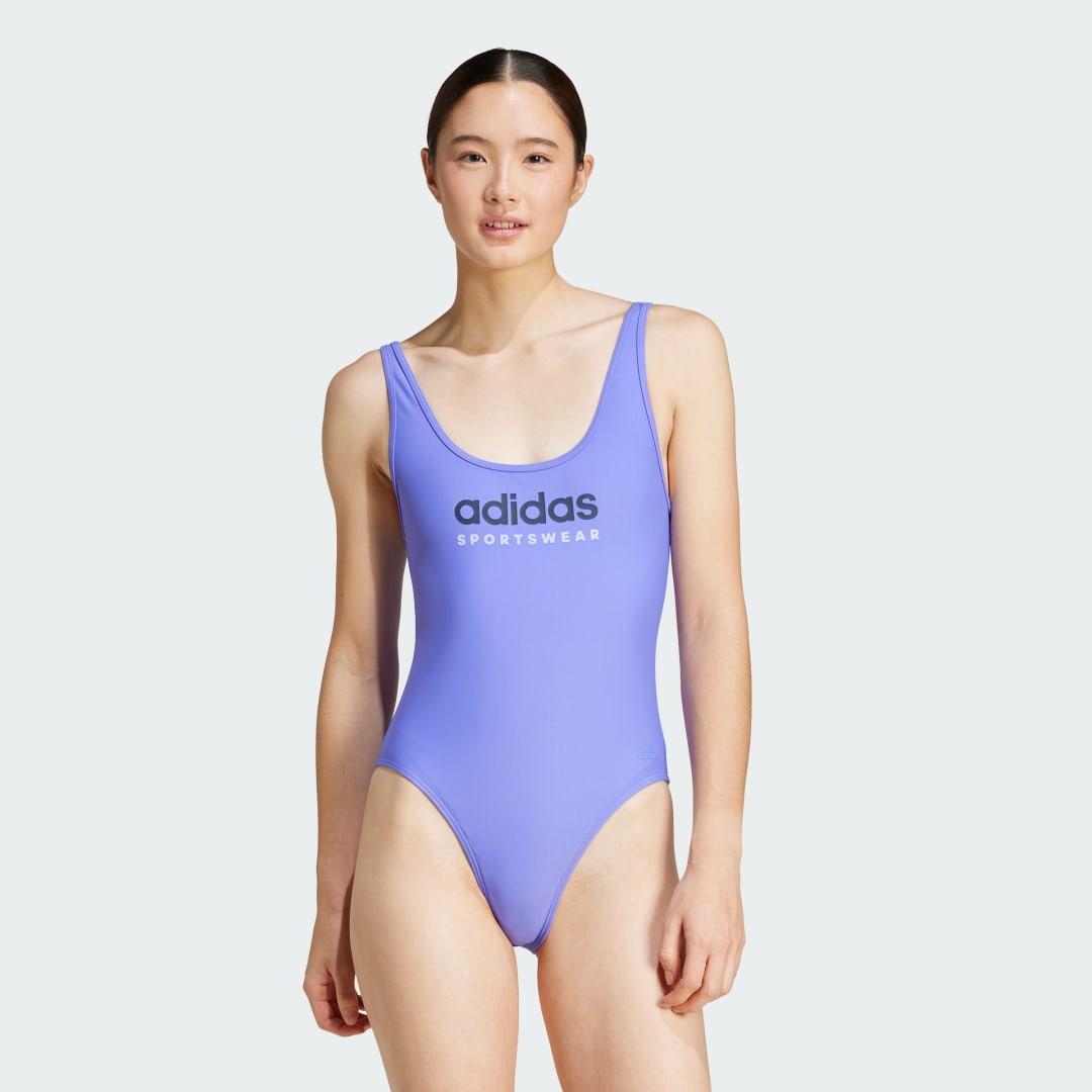adidas Sportswear U-Back Swimsuit Cobalt Blue 16 Womens Product Image