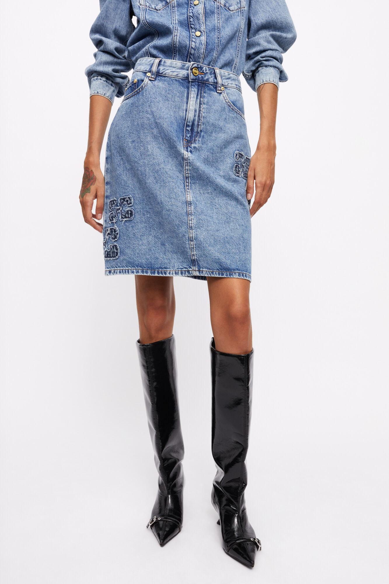 Blue Denim Skirt Product Image