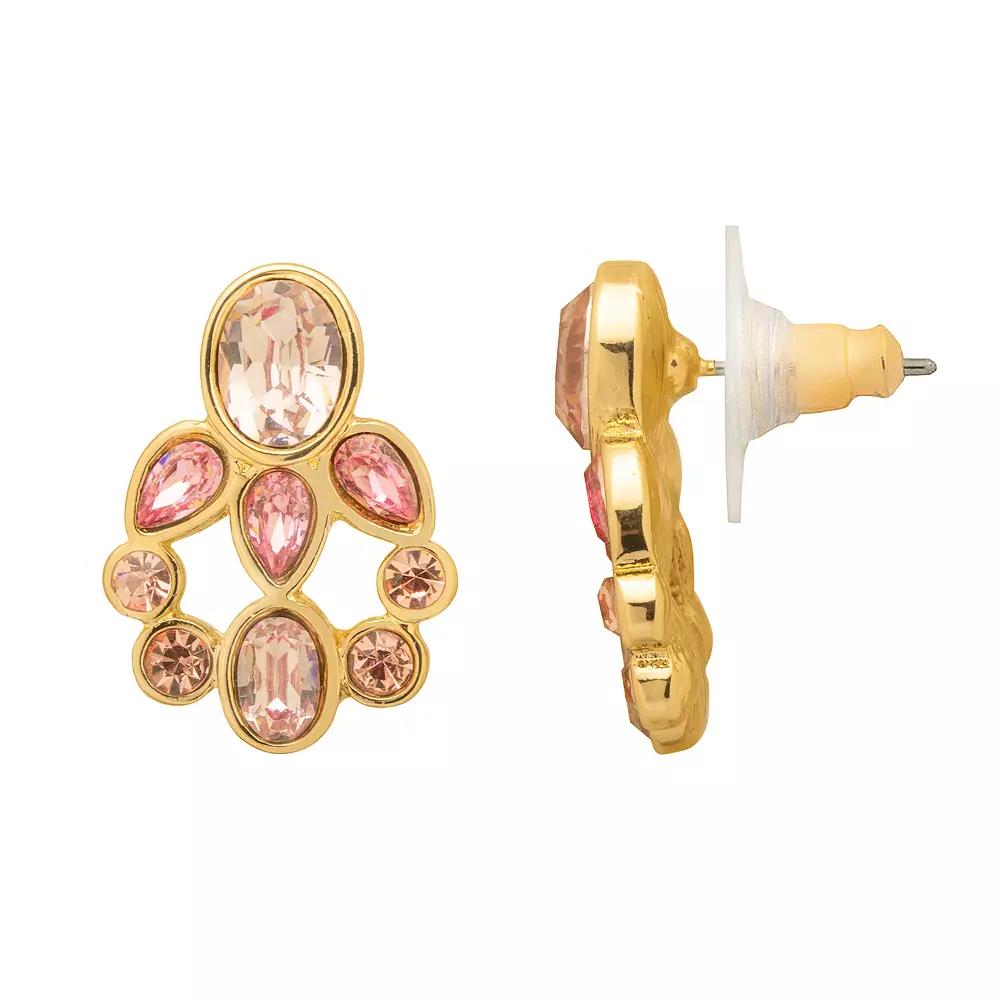 LC Lauren Conrad Gold Tone Mini Chandelier Earrings, Women's, Pink Product Image