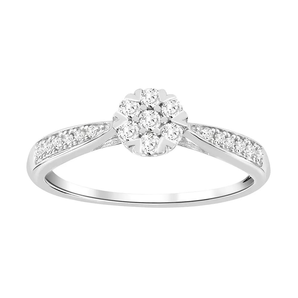SIRI USA by TJM Sterling Silver Round Cubic Zirconia Engagement Ring, Women's,  Product Image