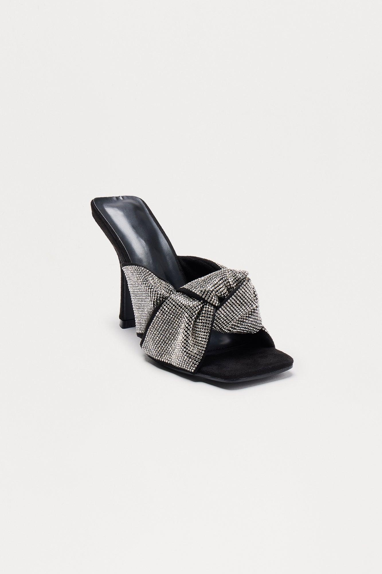 Bellini Rhinestone Knot Mules - Nude Female Product Image