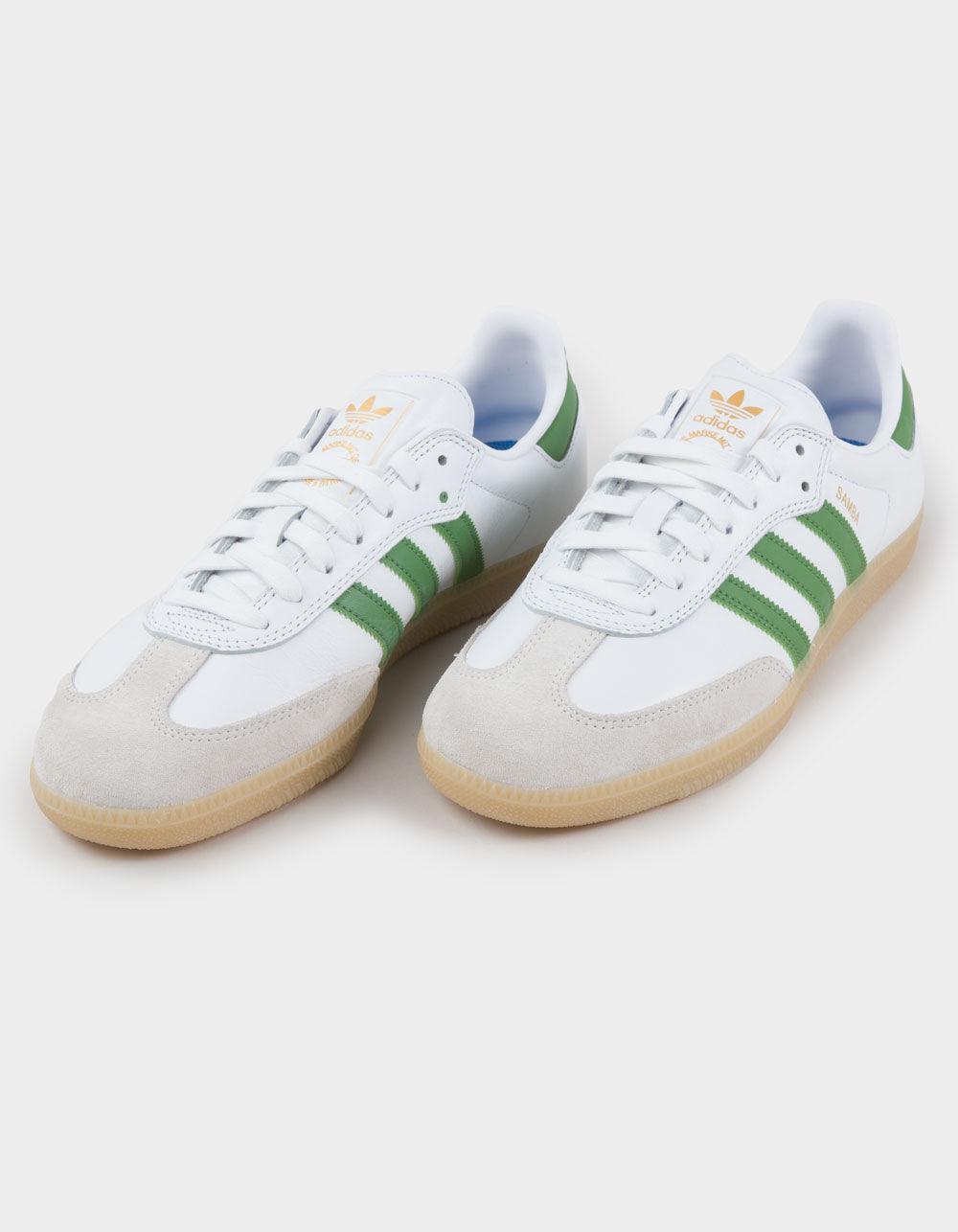 ADIDAS Samba ADV Shoes - WHITE/CREW GREEN/GUM Product Image