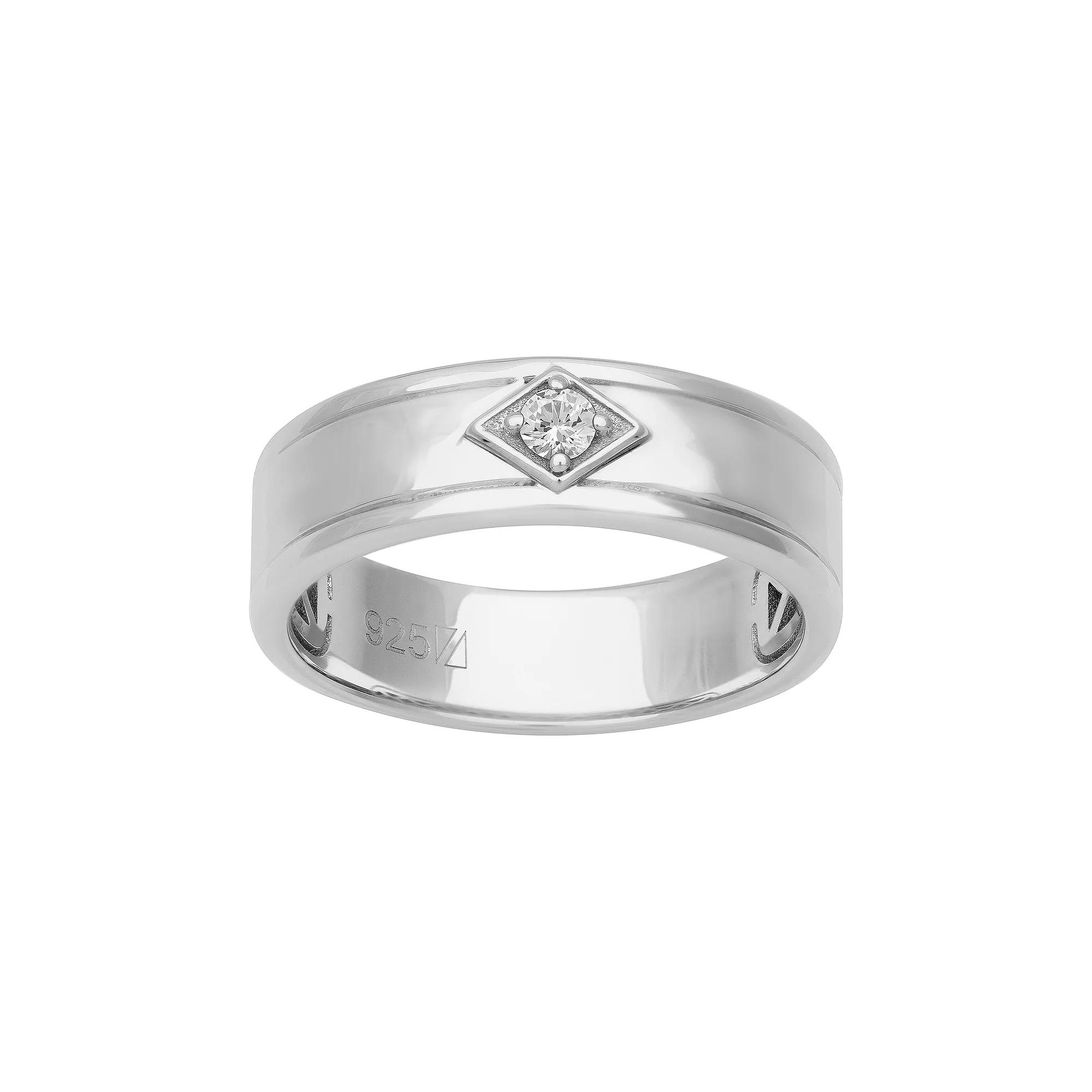Men's AXL Sterling Silver Diamond Accent Solitaire Ring, Size: 11 Product Image