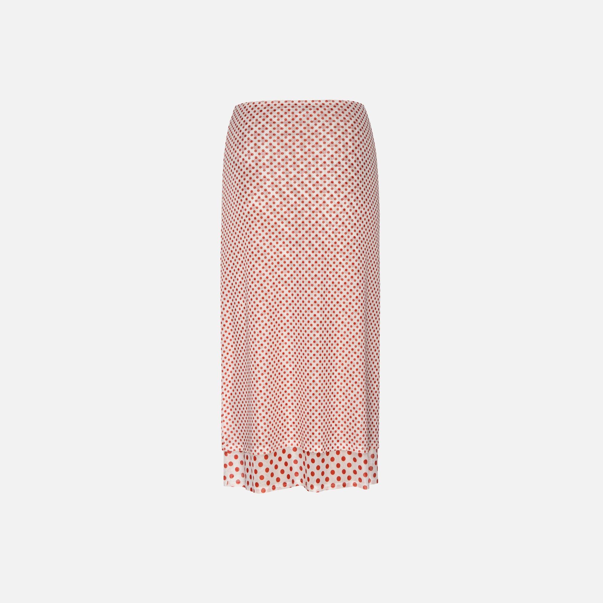 Miaou Maria Polka Dot Skirt - White Female Product Image