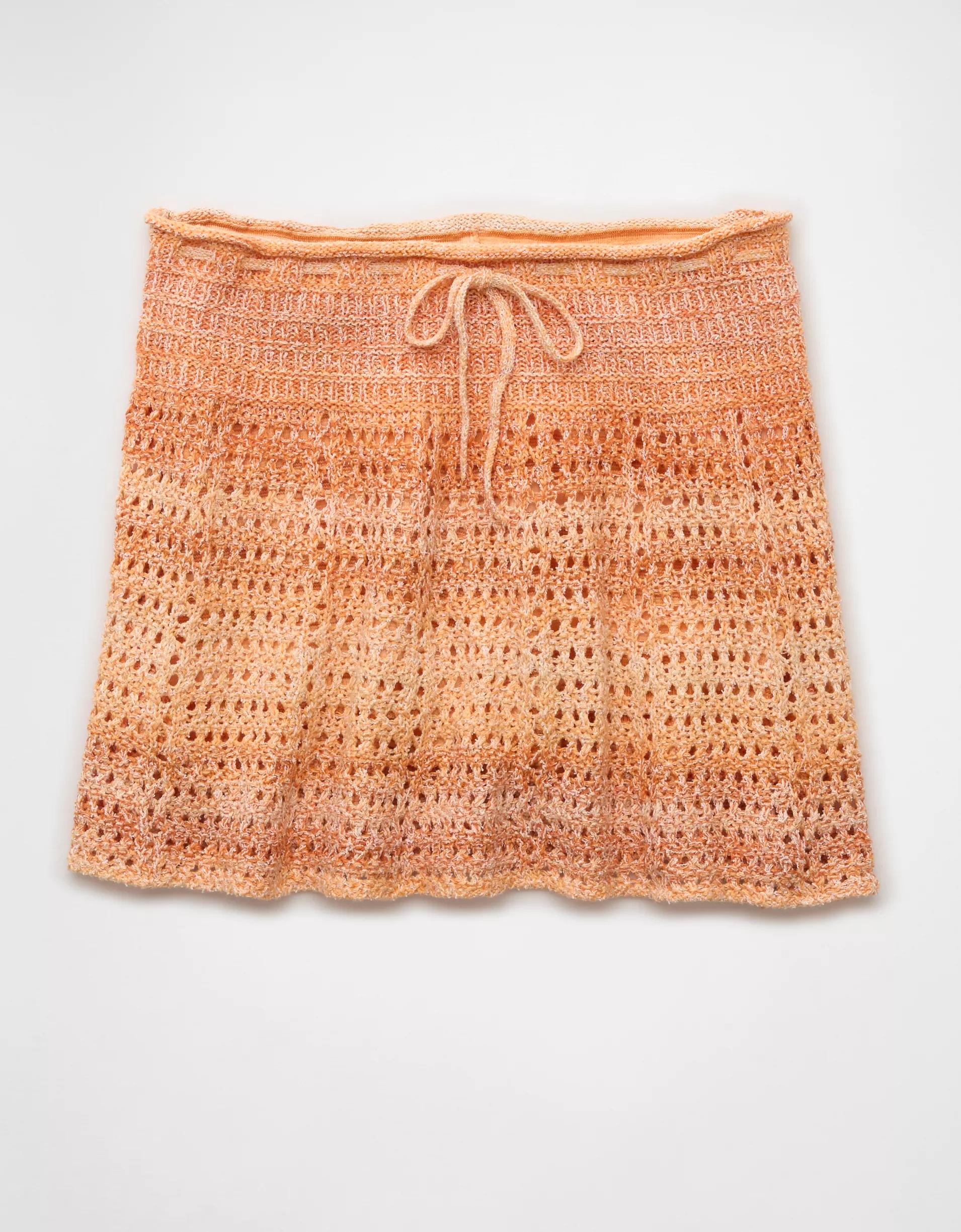 AE High-Waisted Crochet Mini Skirt Product Image