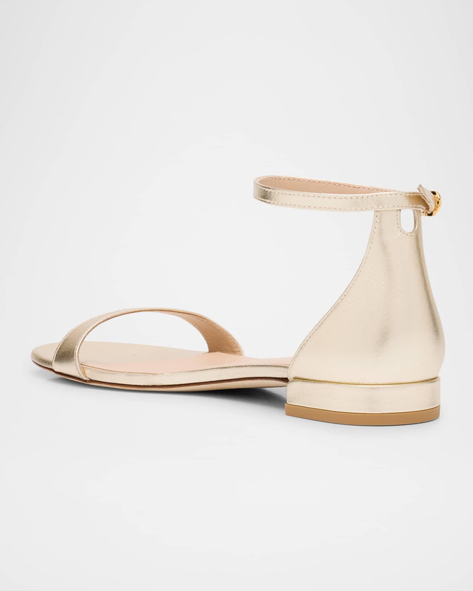 Nudist Metallic Ankle-Strap Sandals Product Image