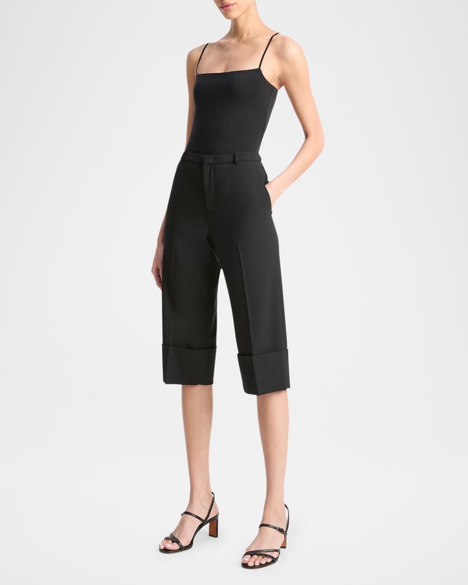Mid-Rise Cuffed Crop Pants Product Image