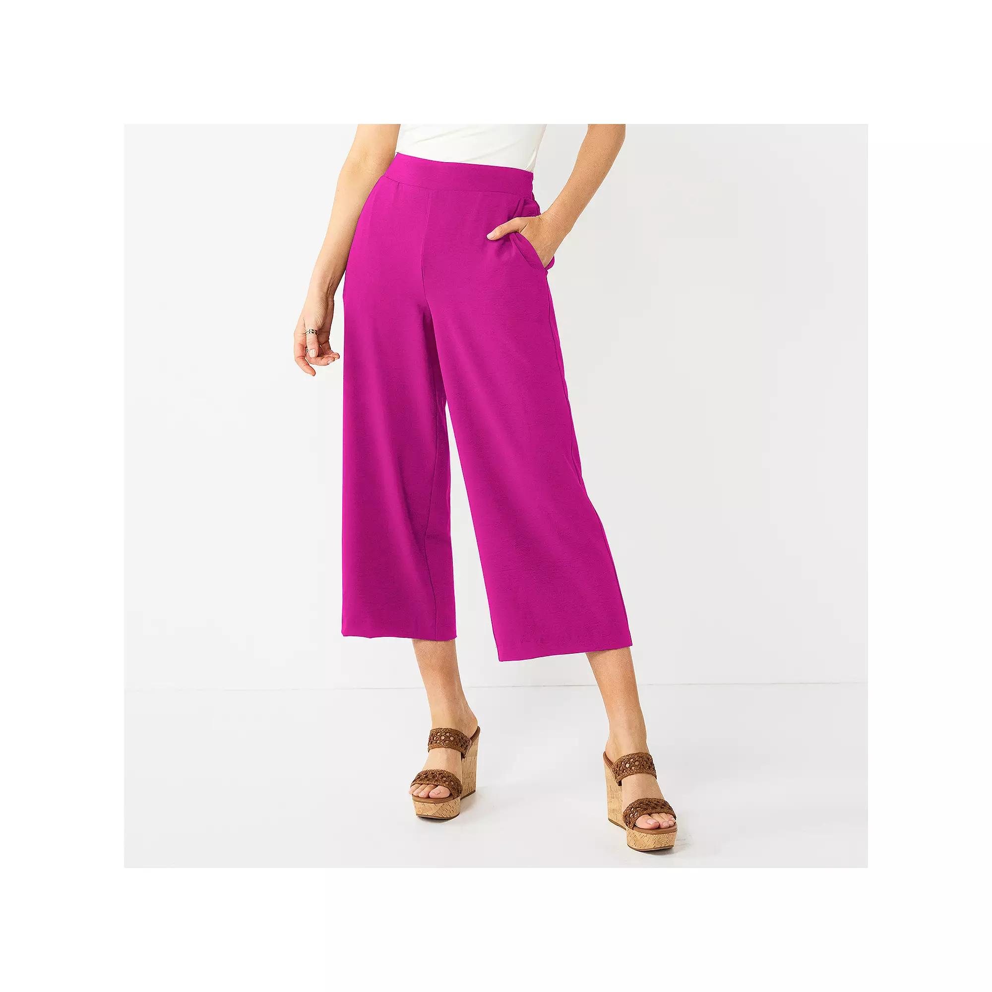 Women's Nine West Pull-On Wide-Leg Crop Pants,  Product Image