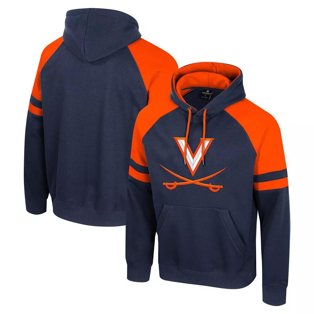 Men's Colosseum  Navy Virginia Cavaliers Todd Raglan Pullover Hoodie, Size: 2XL, Blue Product Image