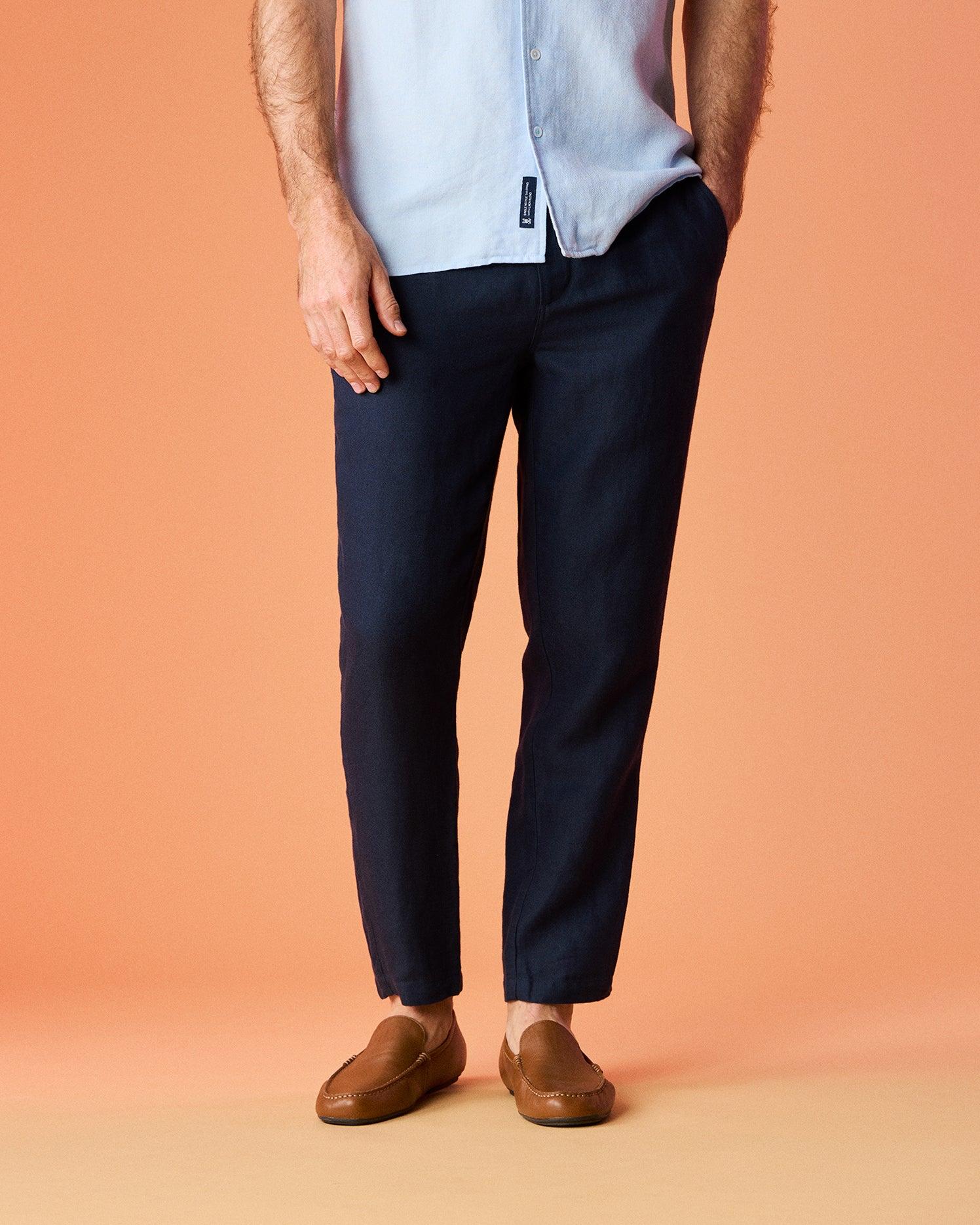 MENS FATE LINEN DRAWSTRING PANT - B6P471C200 Product Image