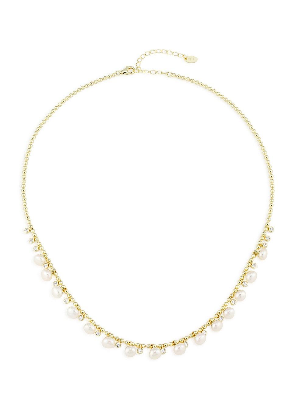Womens Jemima 14K-Gold-Plated, Cultured Freshwater Pearl & Cubic Zirconia Necklace Product Image