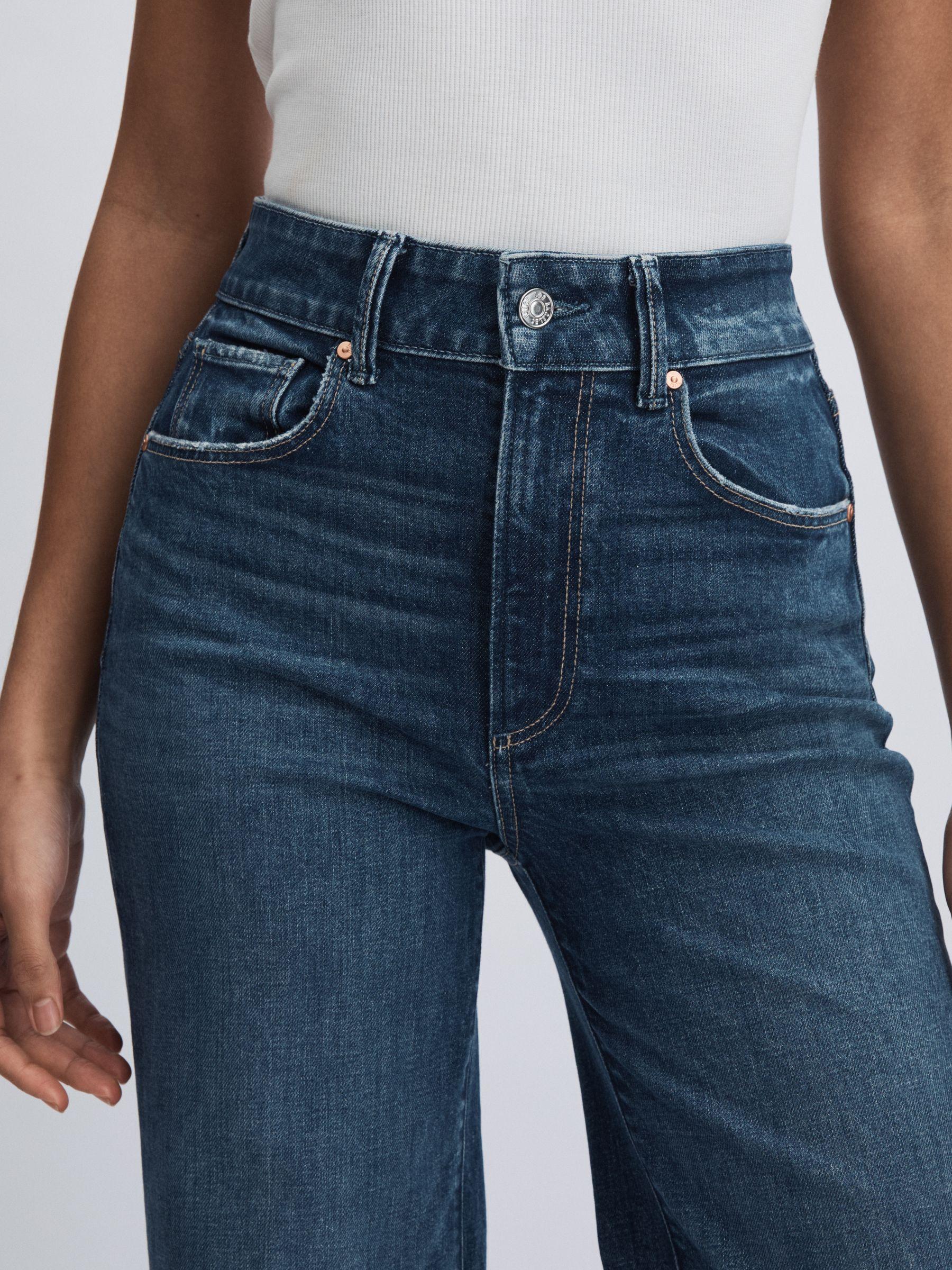 Paige High Rise Wide Leg Jeans in Boogie Blue Product Image