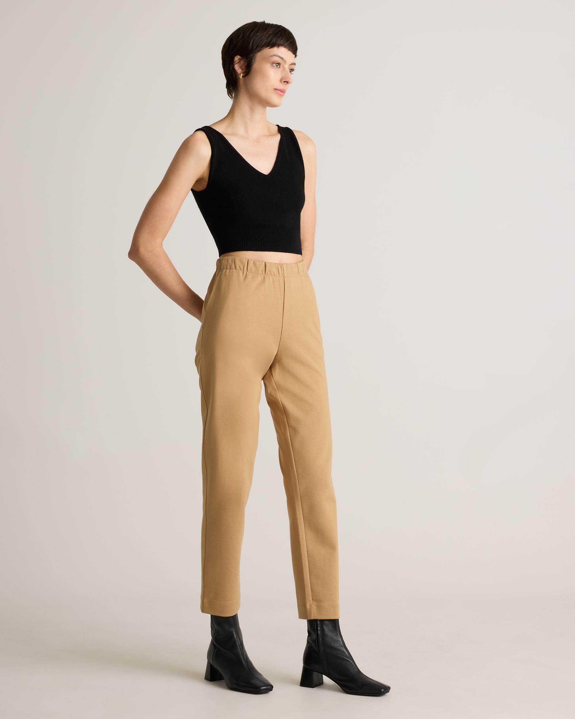 Quince | Women's Double Knit Straight Pants Organic Cotton Product Image