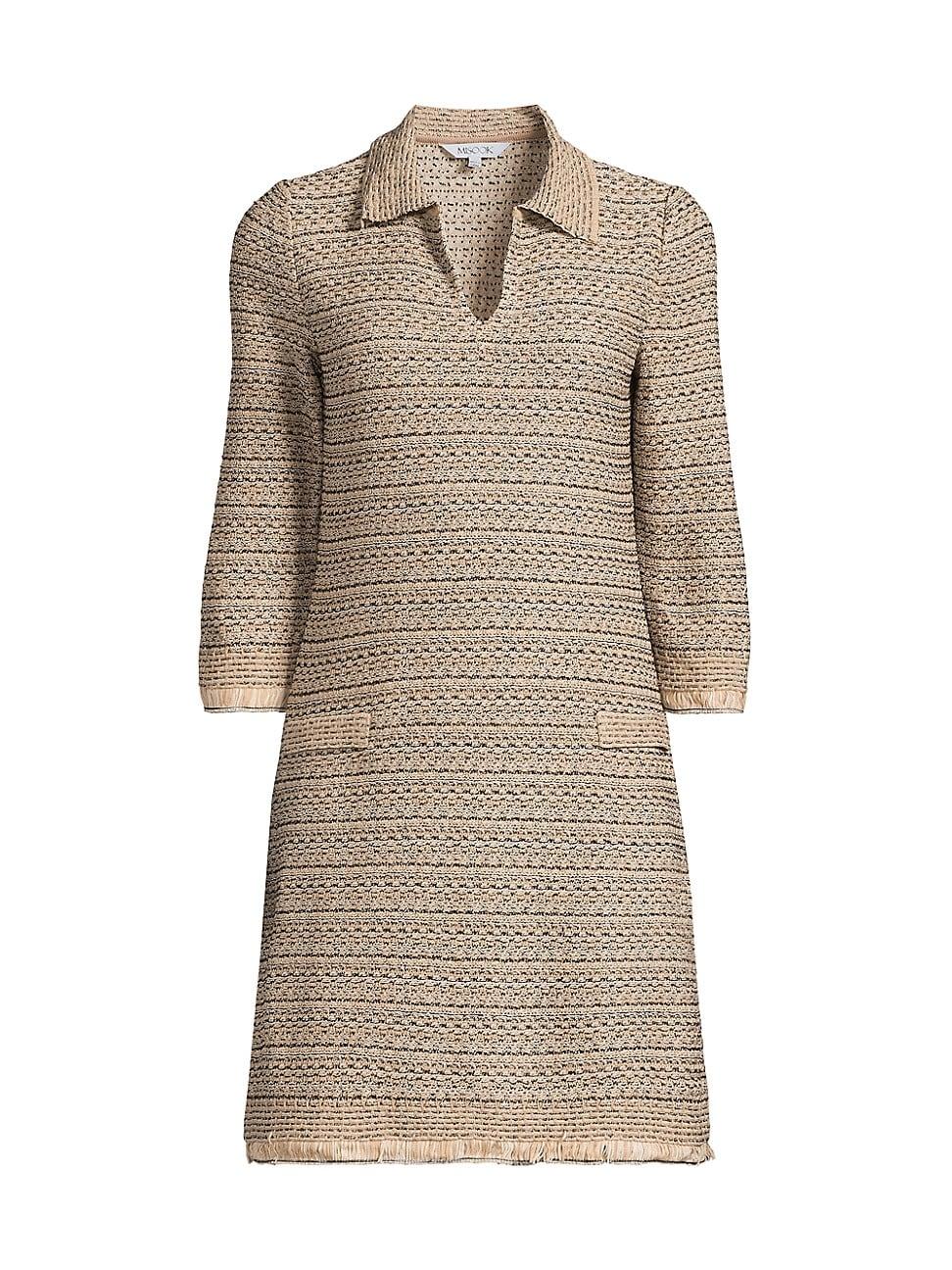 Womens Fringe-Trim Heritage-Fit Shift Minidress Product Image