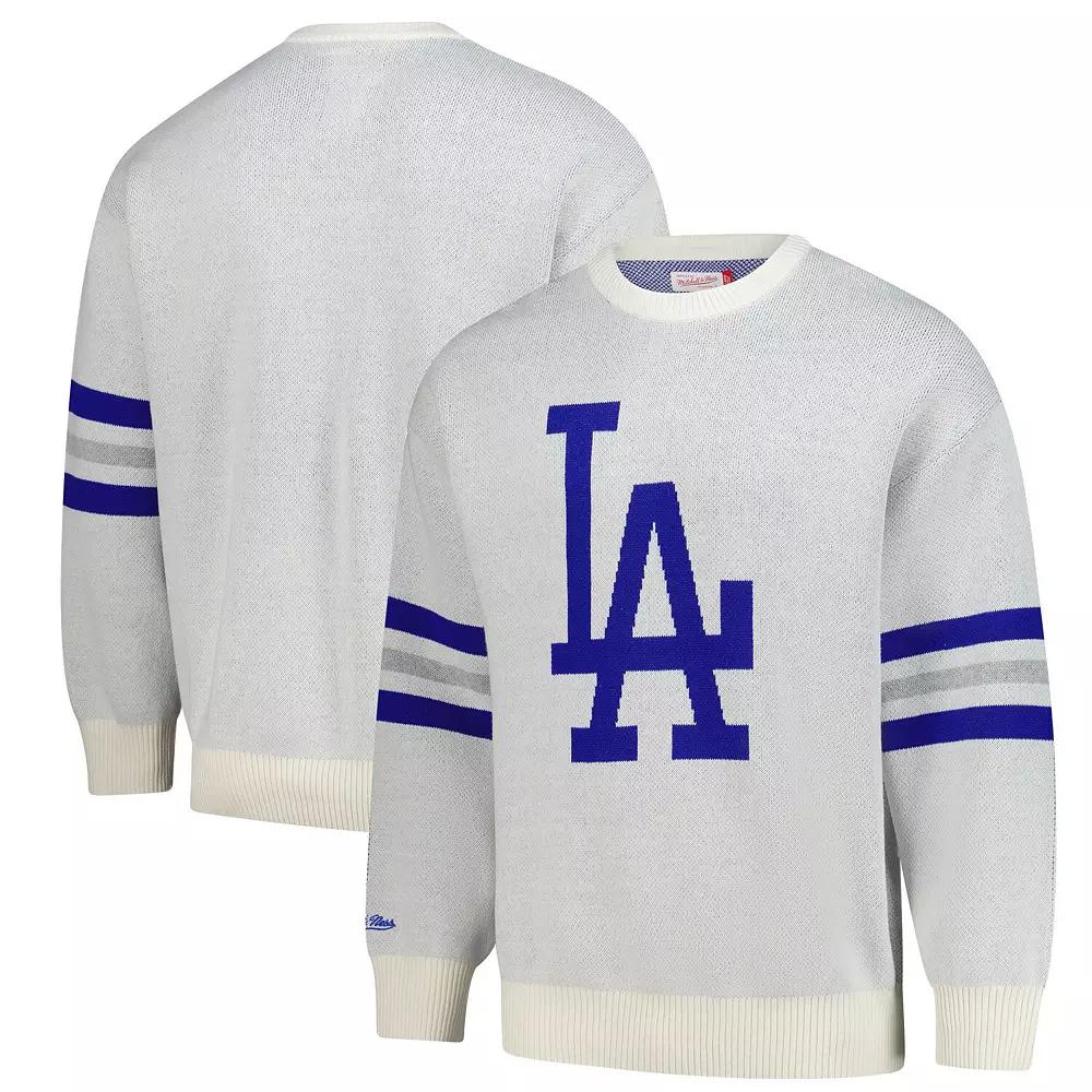 Men's Mitchell & Ness Cream Los Angeles Dodgers Retro Pullover Sweater, Size: 2XL, Beige Product Image