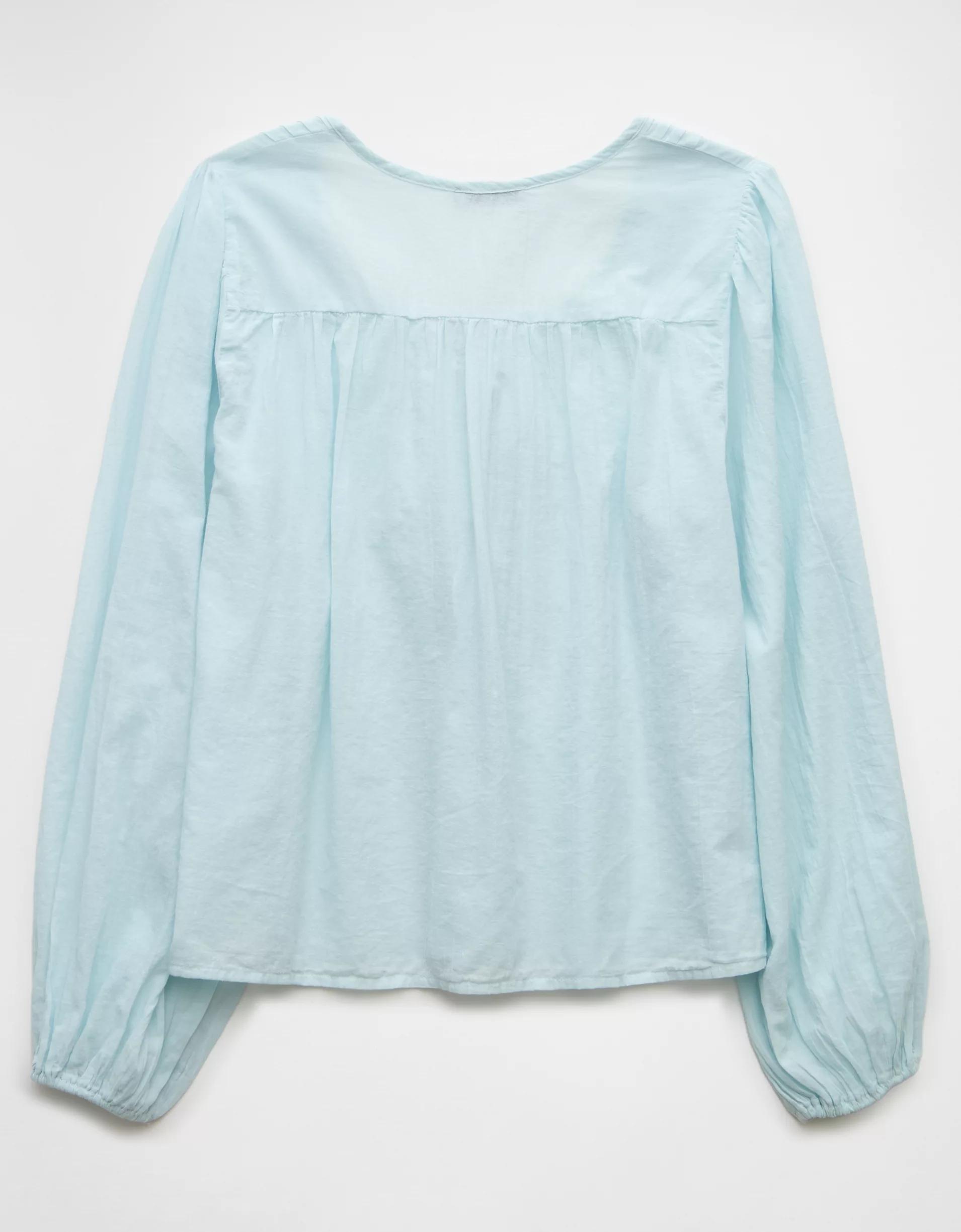 AE Long-Sleeve Breezy Boho Blouse Product Image