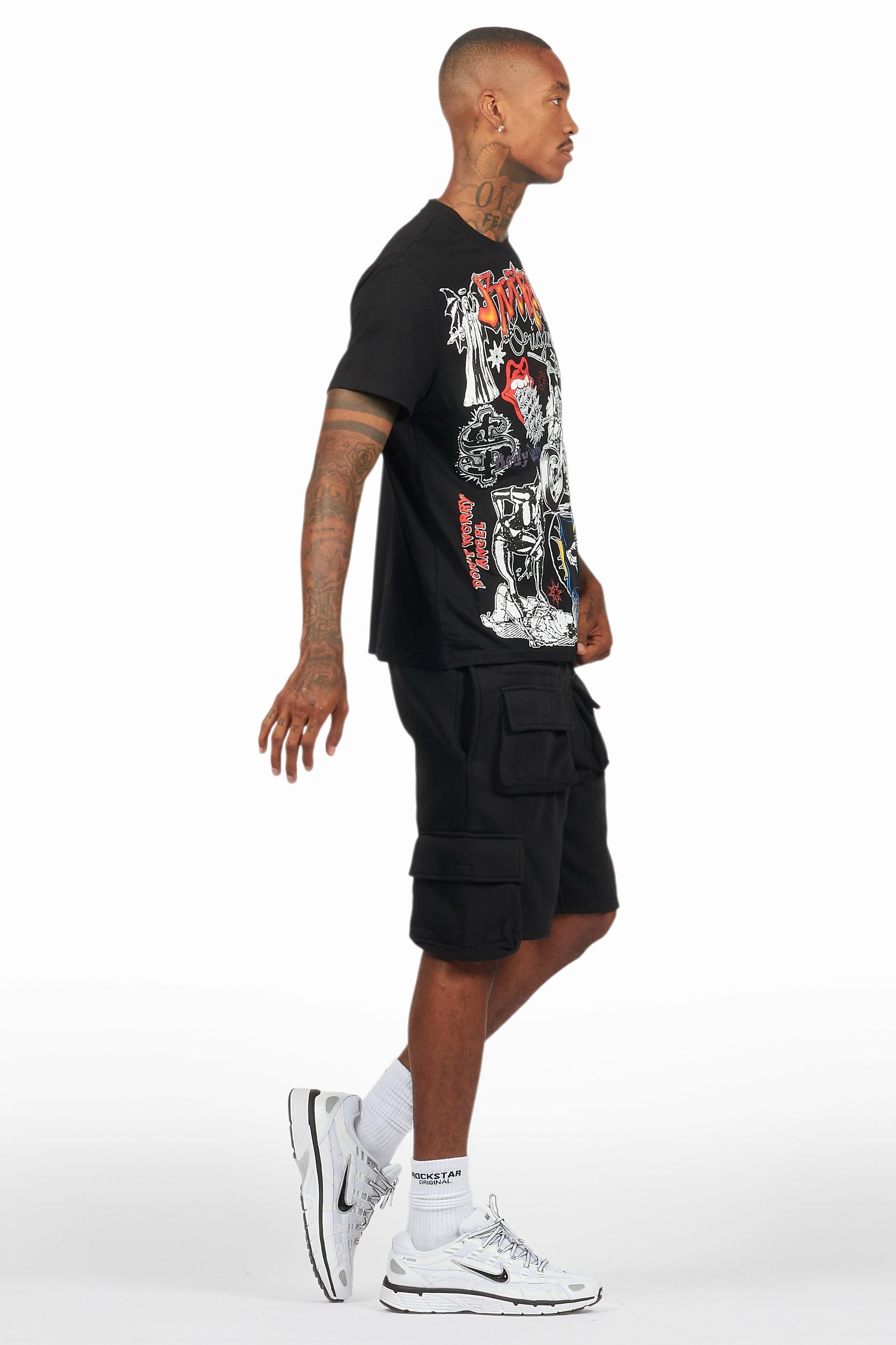 Shoota Black/Red Short Set Male Product Image