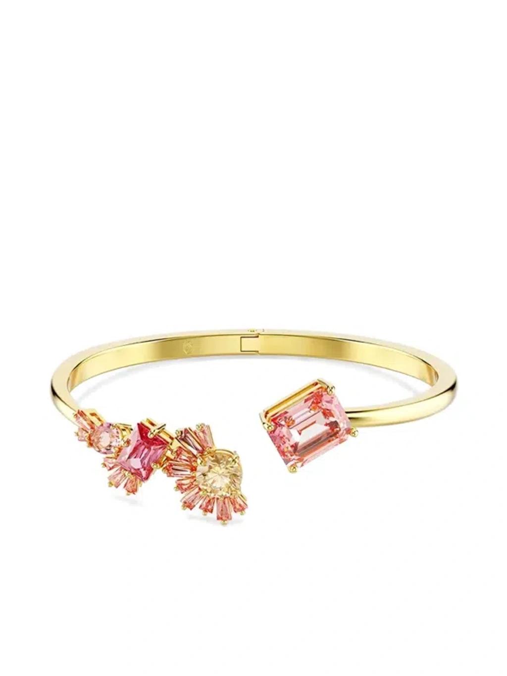 SWAROVSKI Gema Bangle Gold Shiny Pink In Silver Tone Product Image