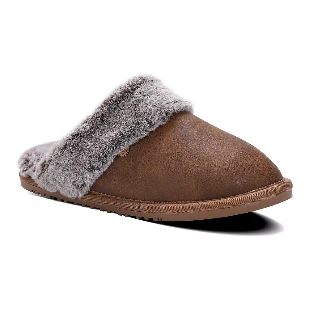 Mykos Women's Fleece Scuff Slippers, Size: Medium, Waxed Brown Product Image