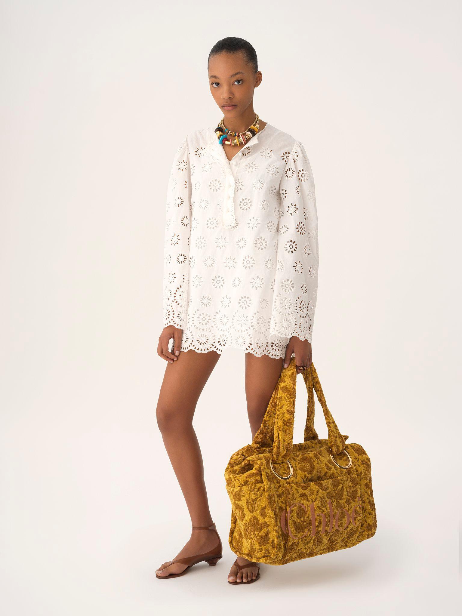 Large Chloé Plage tote bag in jacquard terry Product Image