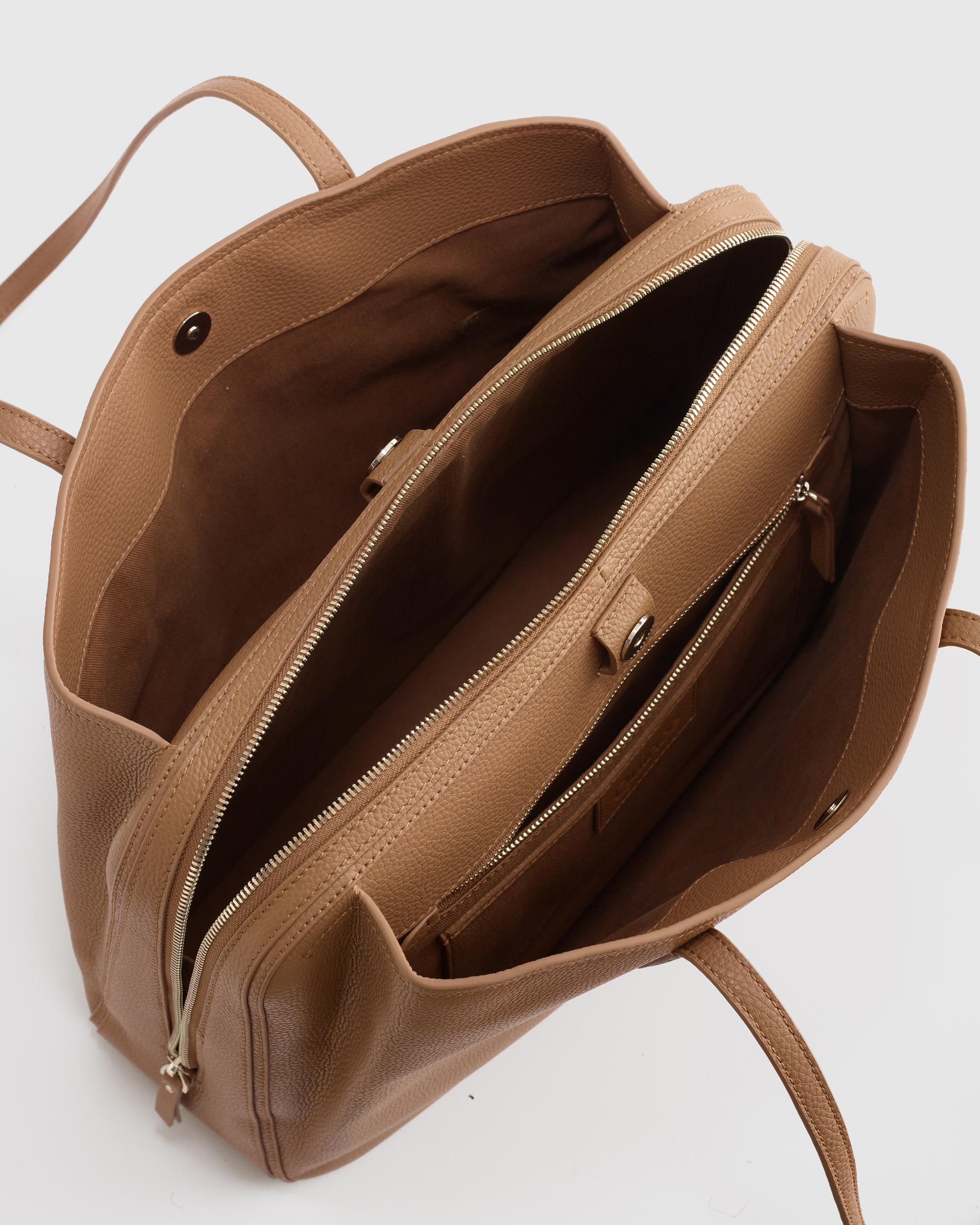 Quince | Women's Italian Leather Triple Compartment Work Tote Product Image