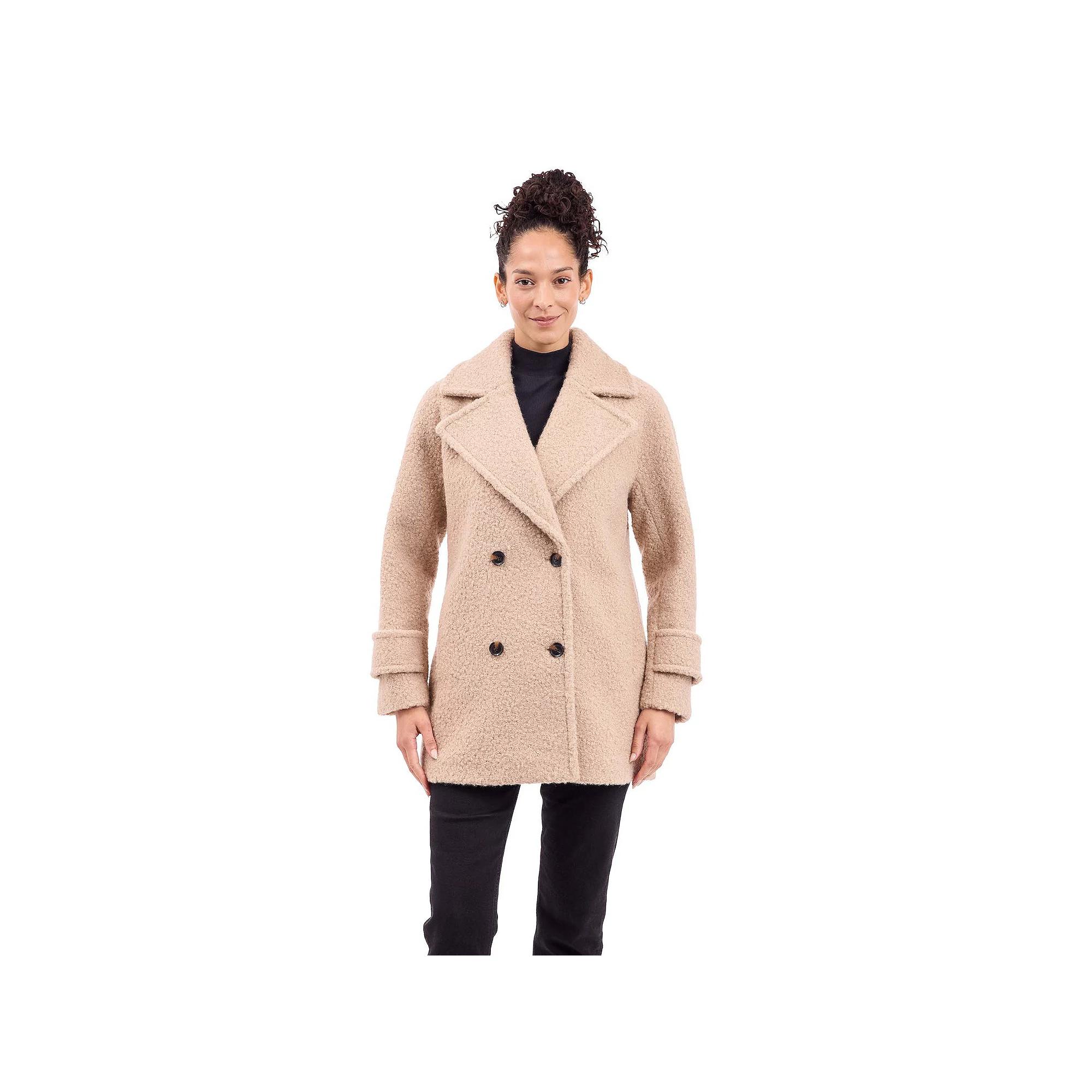 Women's BCBGeneration Double-Breasted Faux Wool Coat, Size: Medium, Oatmeal Product Image