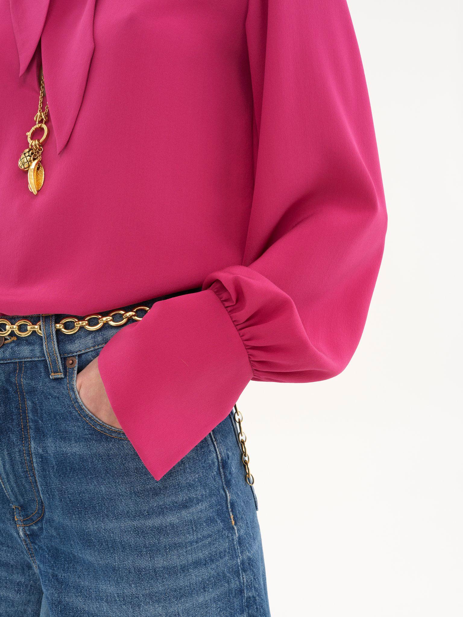 Scarf-tie blouse in crêpe de chine Product Image