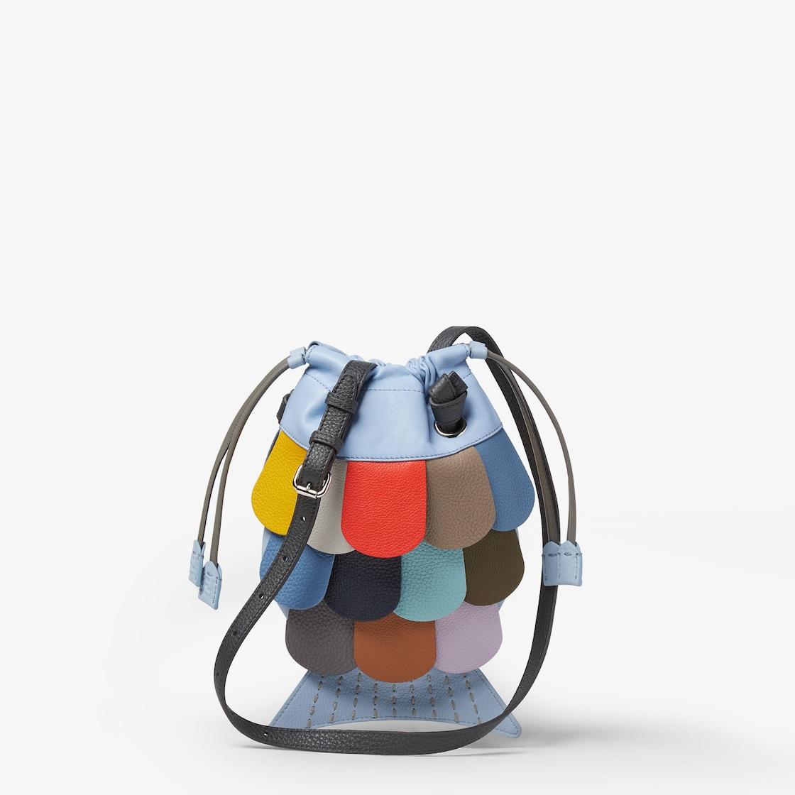 Fish BagNappa leather and multicolor patchwork Cuoio Romano leather bag Product Image