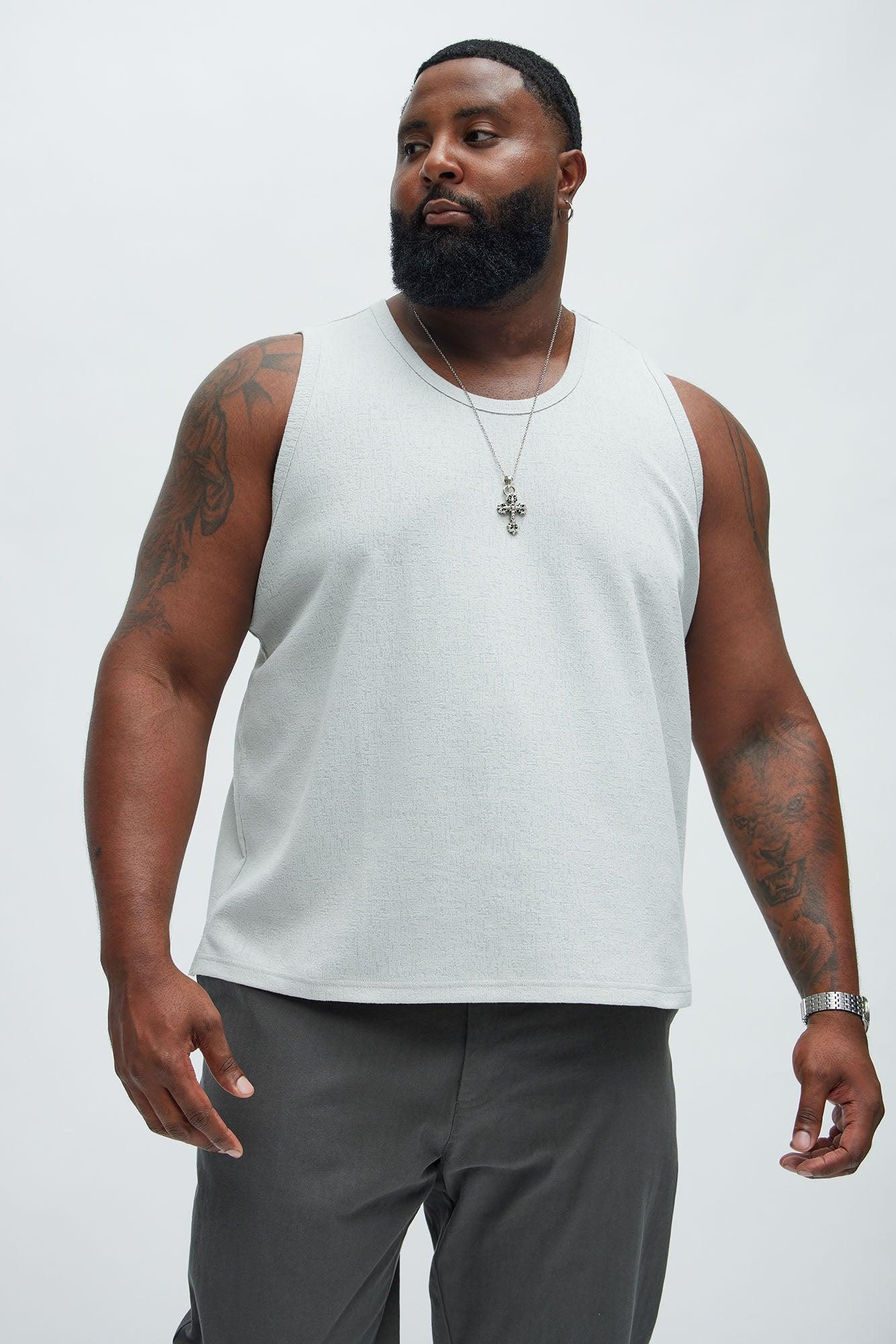 Duval Textured Relaxed Tank - Grey Product Image
