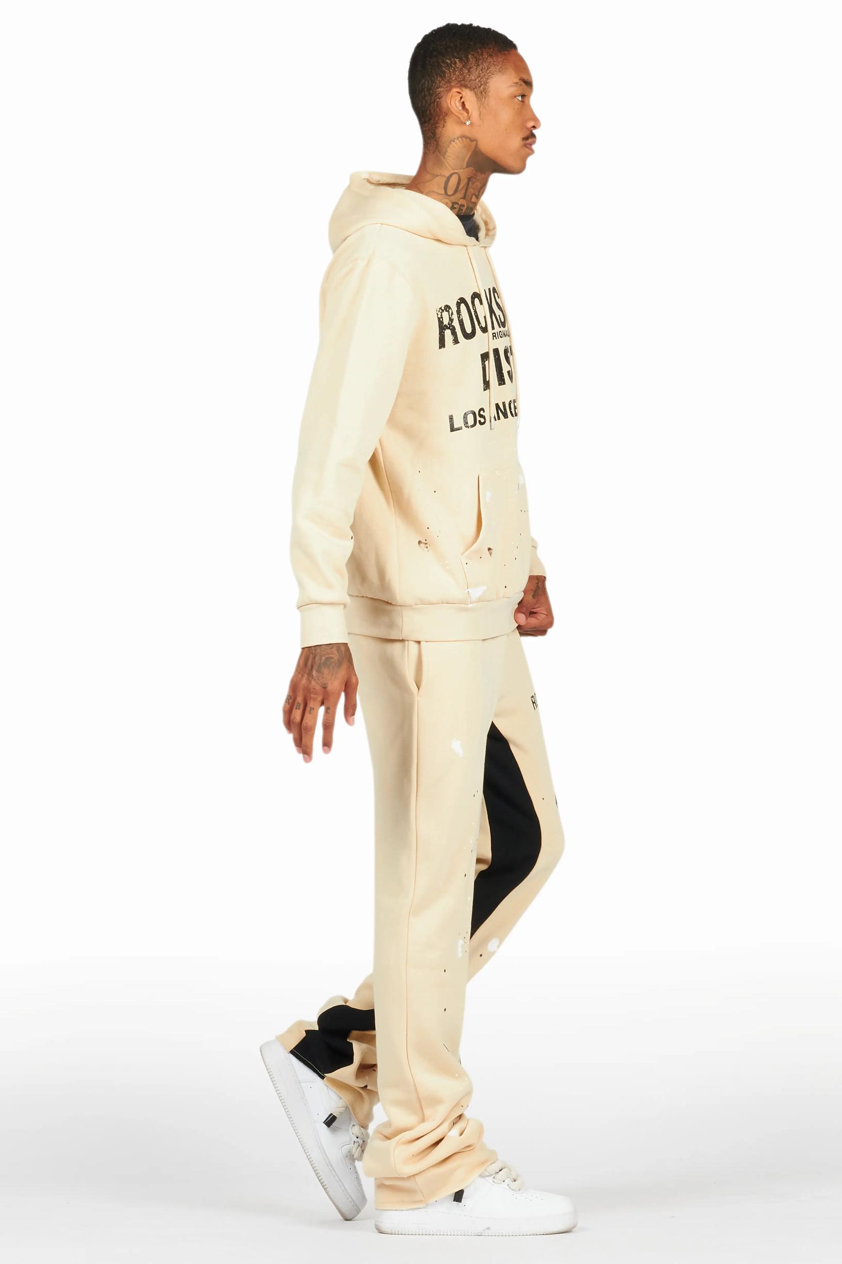 Scottie Beige Hoodie Relaxed Stacked Track Set Male Product Image